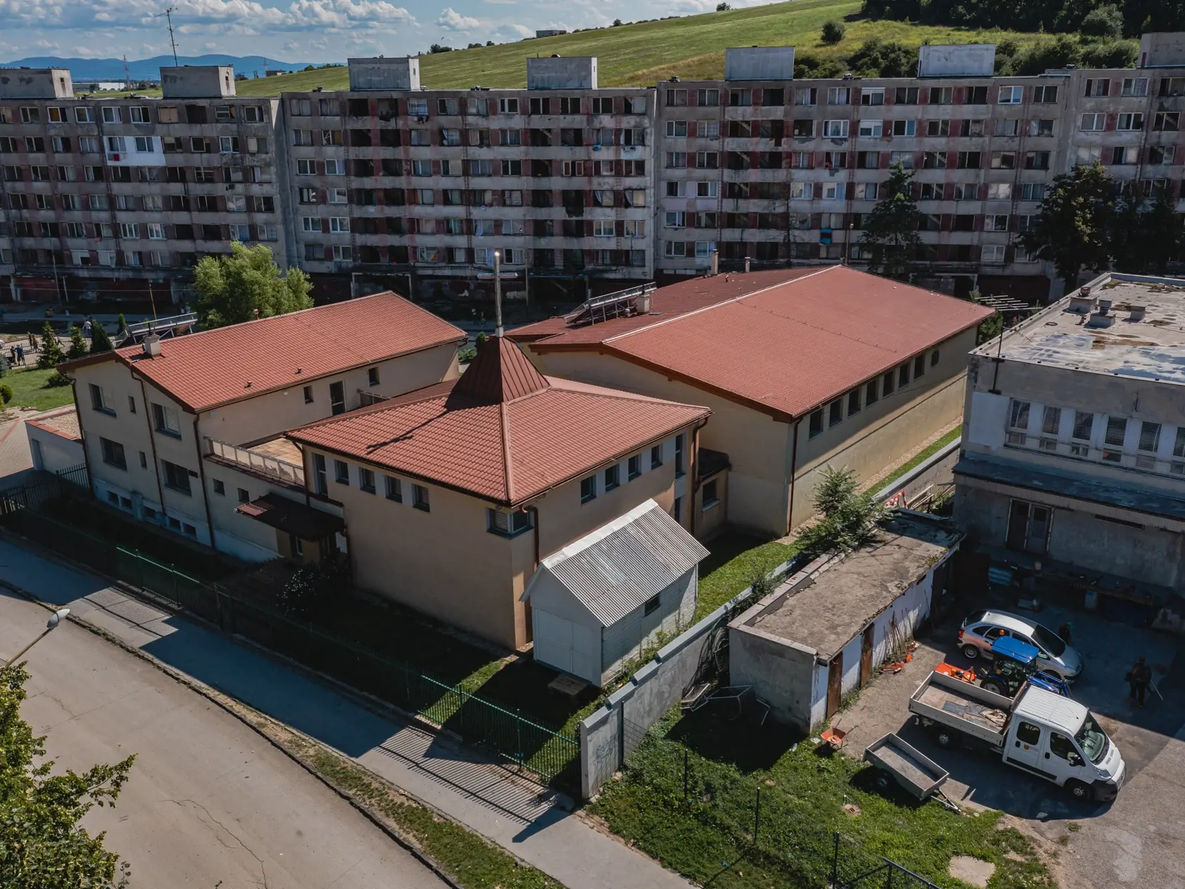 Letecký pohľad na košické sídlisko Lunik IX.