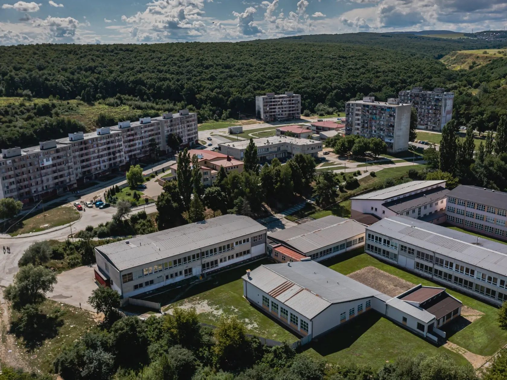 Letecký pohľad na košické sídlisko Lunik IX.
