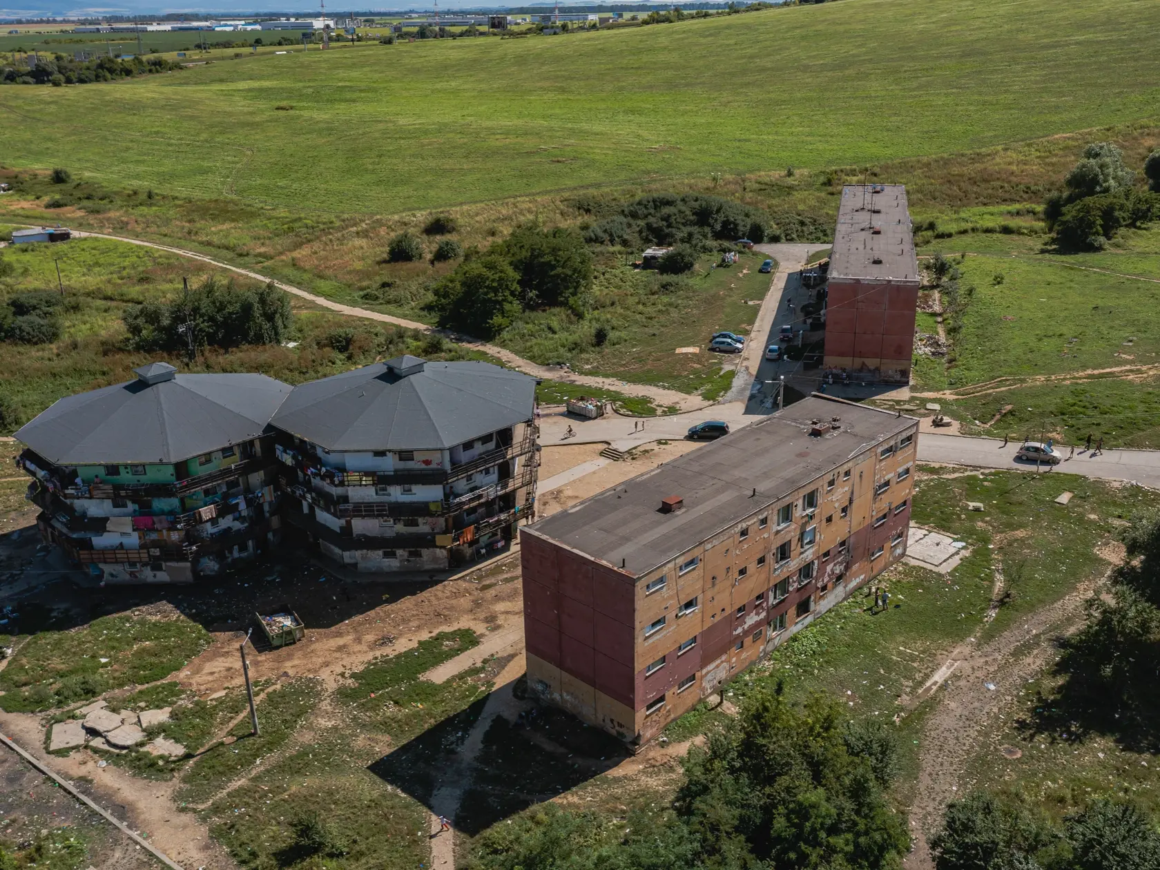 Letecký pohľad na košické sídlisko Lunik IX.
