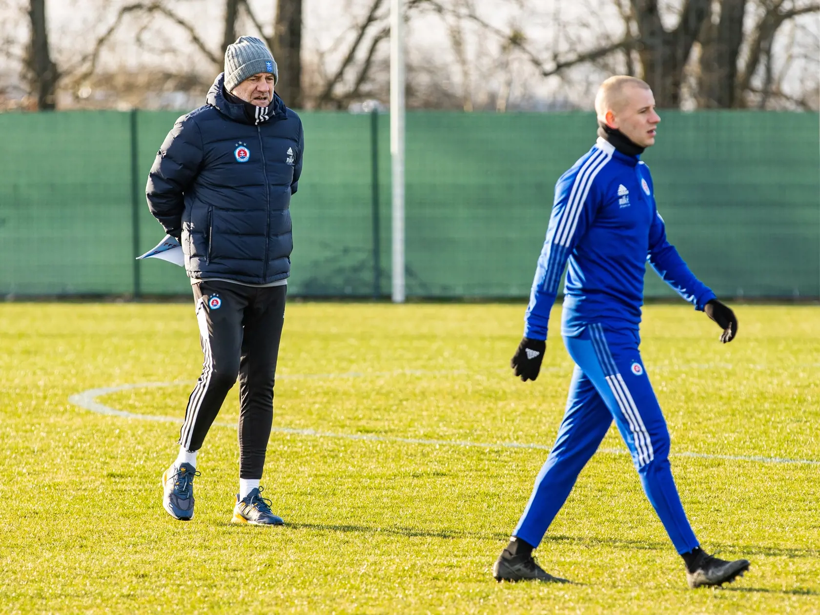 Trening futbalového klubu ŠK Slovan Bratislava v Šamoríne. Na snímke Vladimír Weiss a Vladimír Weiss mladší.
