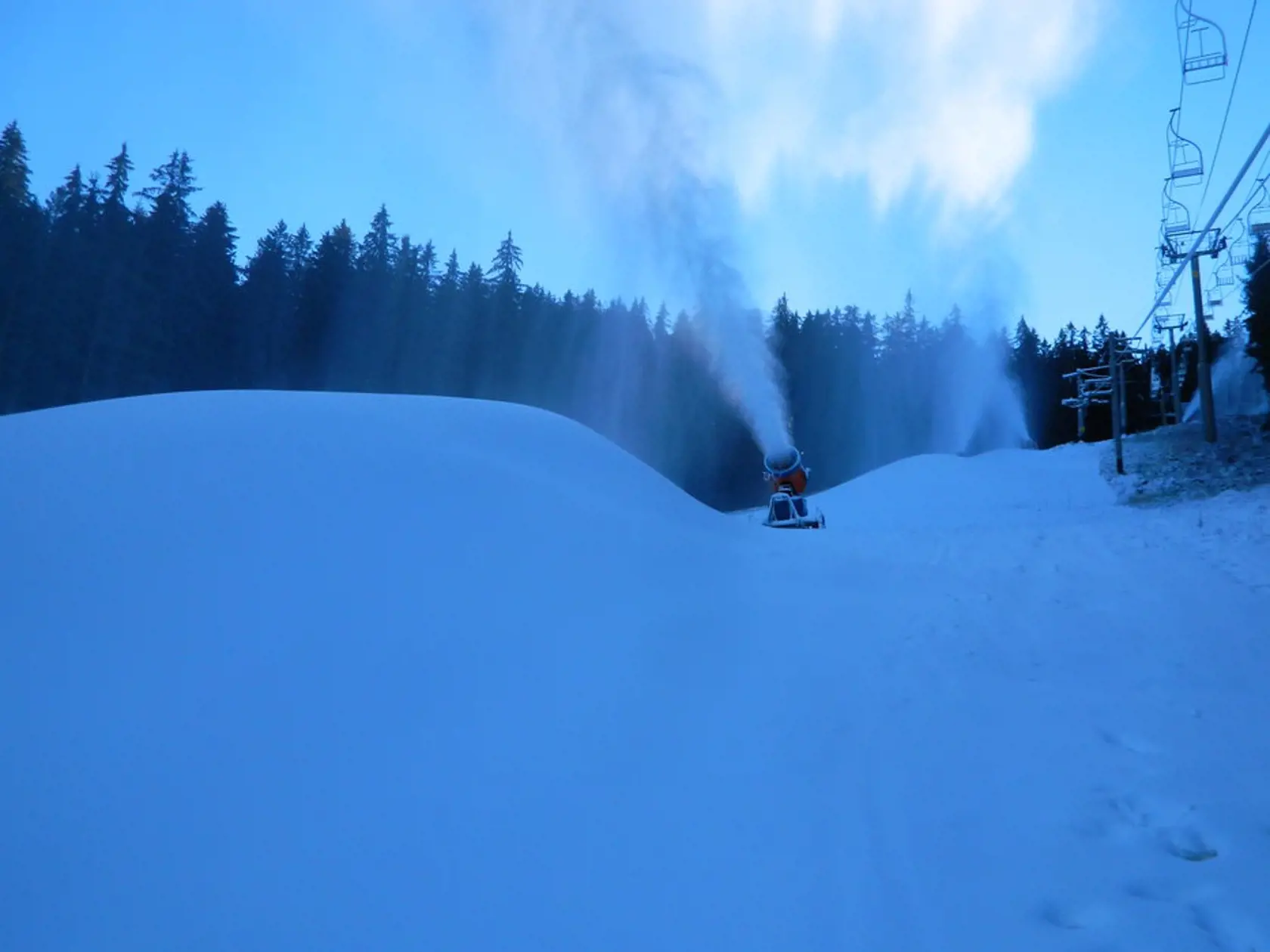 Zasnežovanie Ski Opalisko Závažná Poruba.