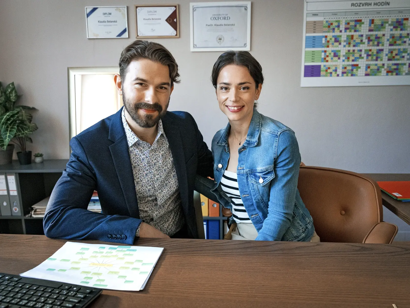 S Gabikou Marcinkovou sa stretol v seriáli Pán profesor.