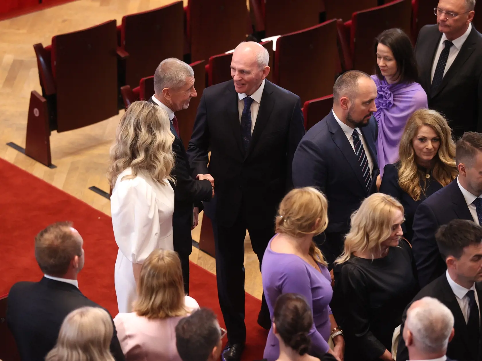 Bývalý český premiér Andrej Babiš a jeho manželka Monika počas inaugurácie nového prezidenta Slovenskej republiky Petra Pellegriniho.