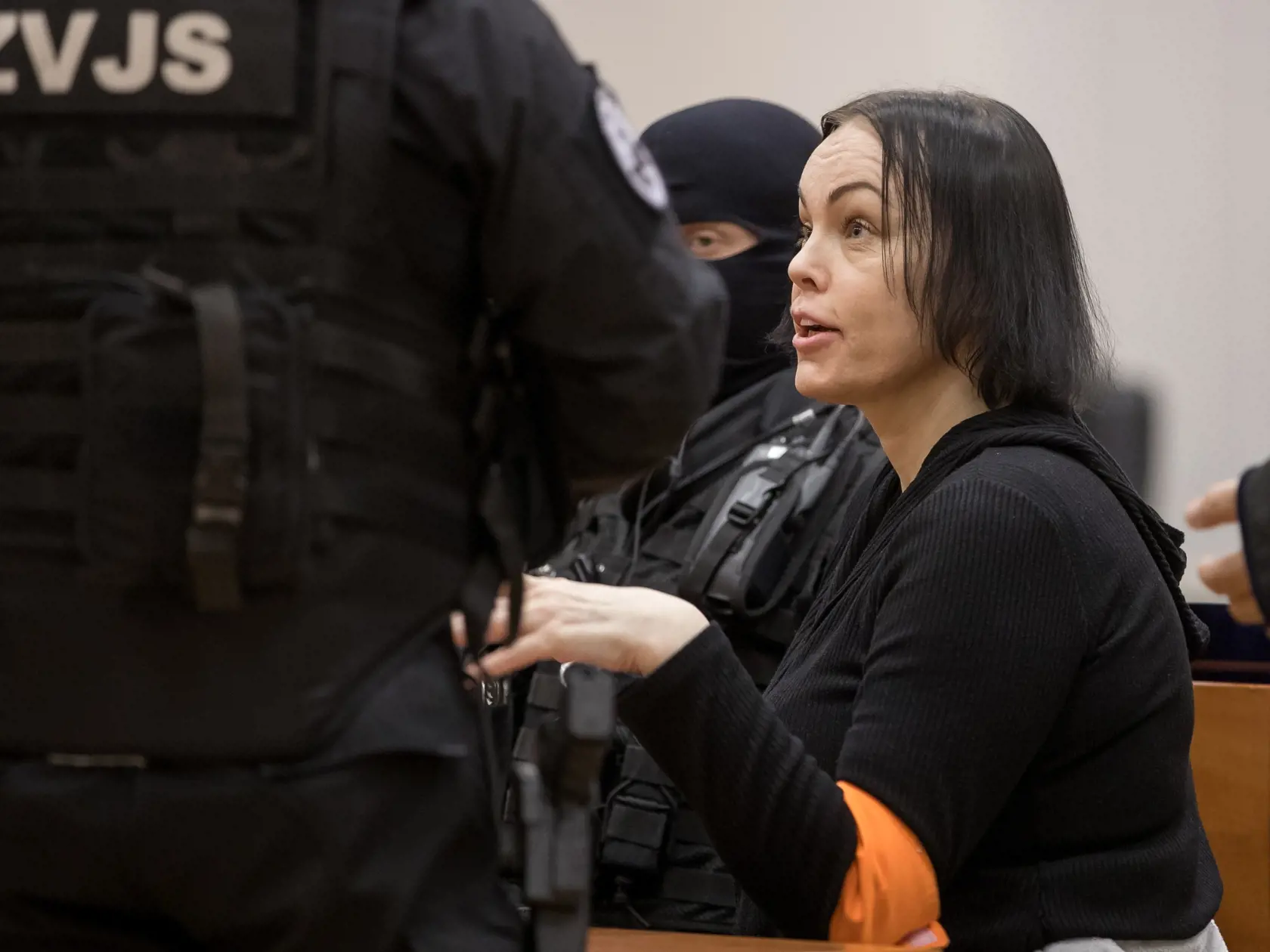 Šieste pojednávanie na Špecializovanom trestnom súde v Pezinku vo veci vraždy investigatívneho novinára Jána Kuciaka a jeho snúbenice Martiny Kušnírovej. Na snímke je obžalovaná Alena Zsuzsová.
