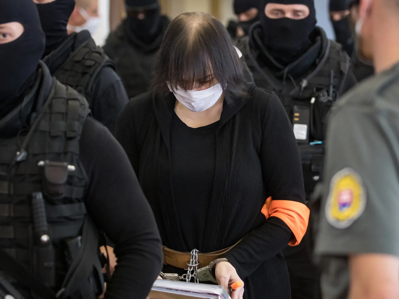 Súdne pojednávanie na Špecializovanom trestnom súde v Pezinku vo veci vraždy Jána Kuciaka a Martiny Kušnírovej. Na snímke je obžalovaná Alena Zsuzsová.