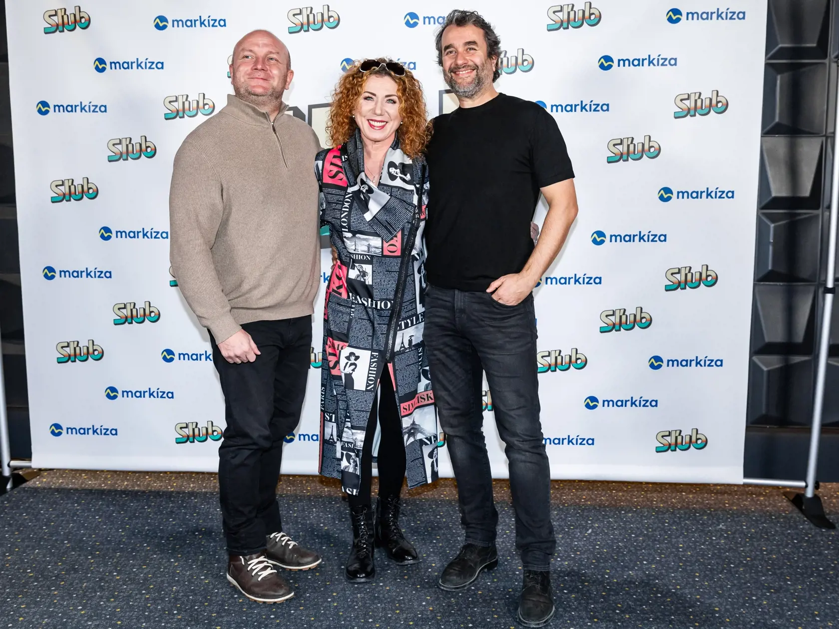 Premiéra denného televízneho seriálu “SĽUB” v Bratislave. Na snímke Gabika Dzuríková, Vladimír Kobielsky a Gregor Hološka.