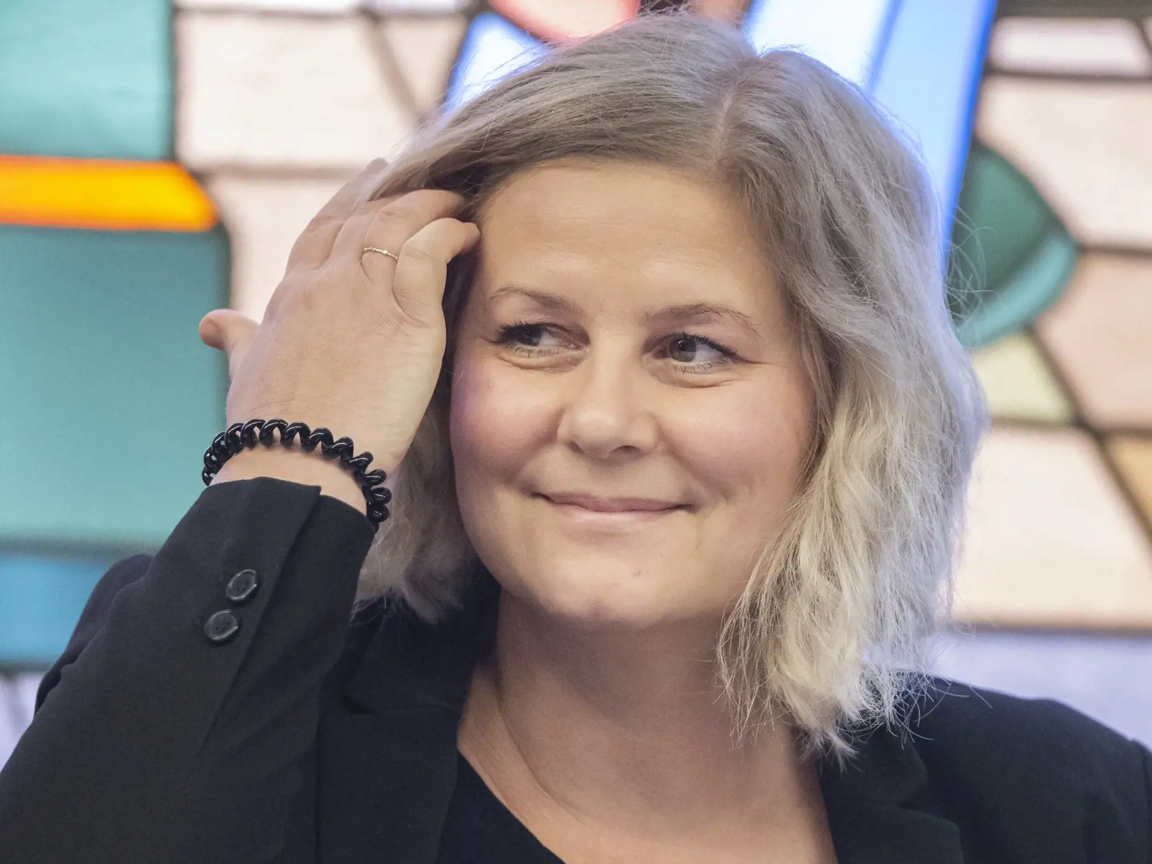 Na snímke riaditeľka Divadla Pavla Országa Hviezdoslava, autorka a režisérka inscenácie Prešporské porno Valeria Schulczová počas tlačovej konferencie v Divadle P. O. Hviezdoslava (DPOH) vo štvrtok 16. mája 2024 v Bratislave. FOTO TASR - Martin Baumann