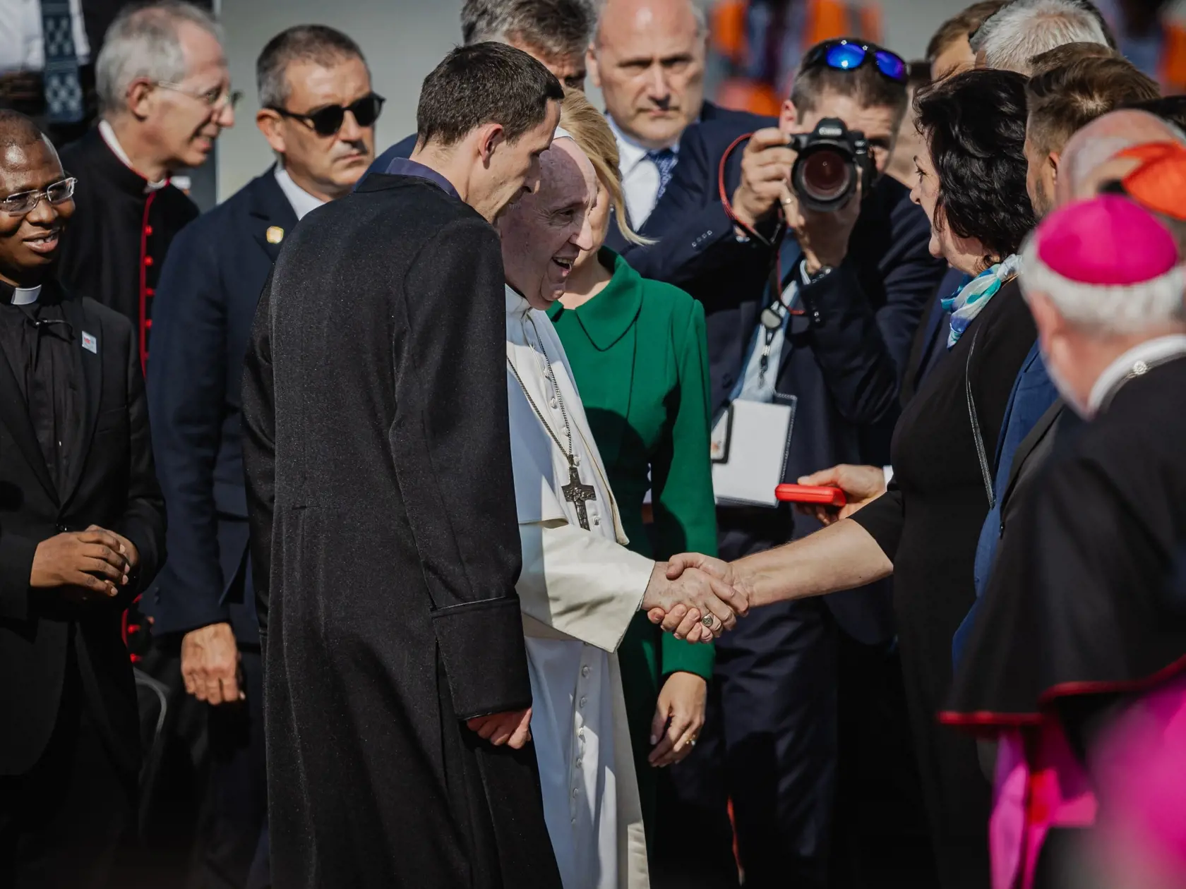 Pápež František priletel v nedeľu 12.9. 2021 na štvordňovú návštevu Slovenskej republiky. Na snímke Pápež František, vlastným menom Jorge Mario Bergoglio a Prezidentka Zuzana Čaputová.