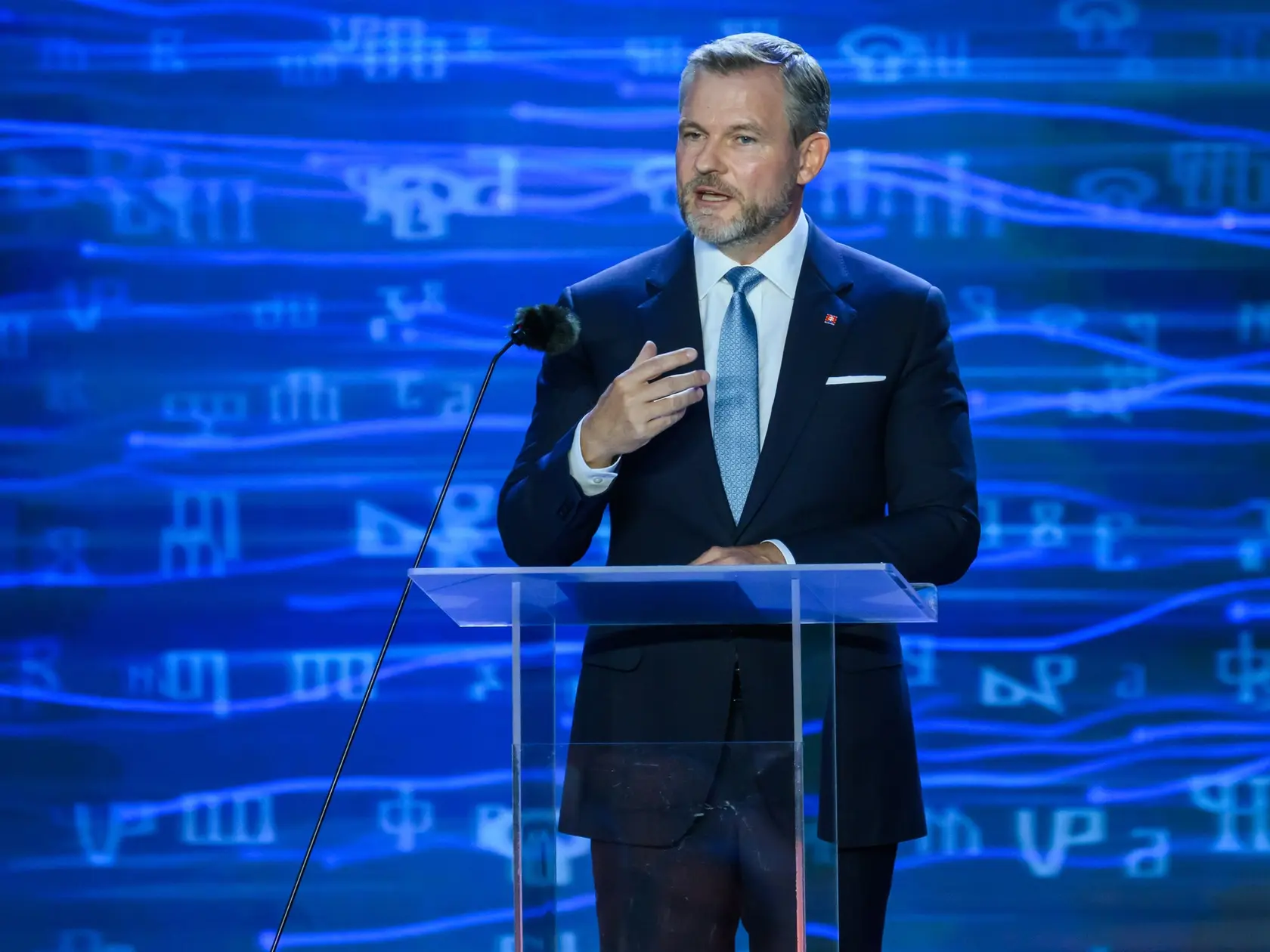 Na snímke prezident SR Peter Pellegrini počas galavečera v rámci osláv sviatku Cyrila a Metoda na Devíne v Bratislave 5. júla 2025. 