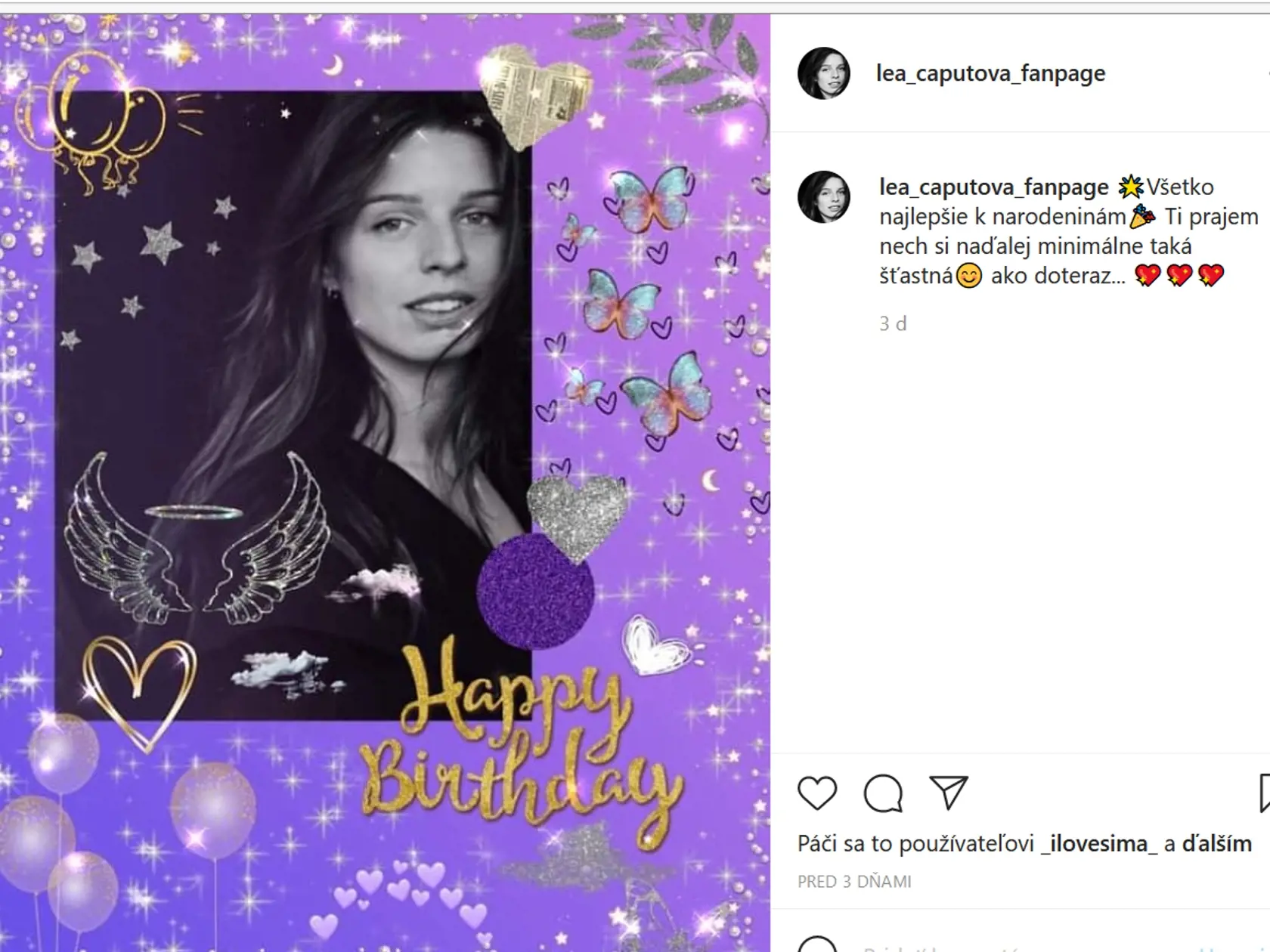 Lea Čaputová má na sociálnej sieti svoju fanúšikovskú stránku.
