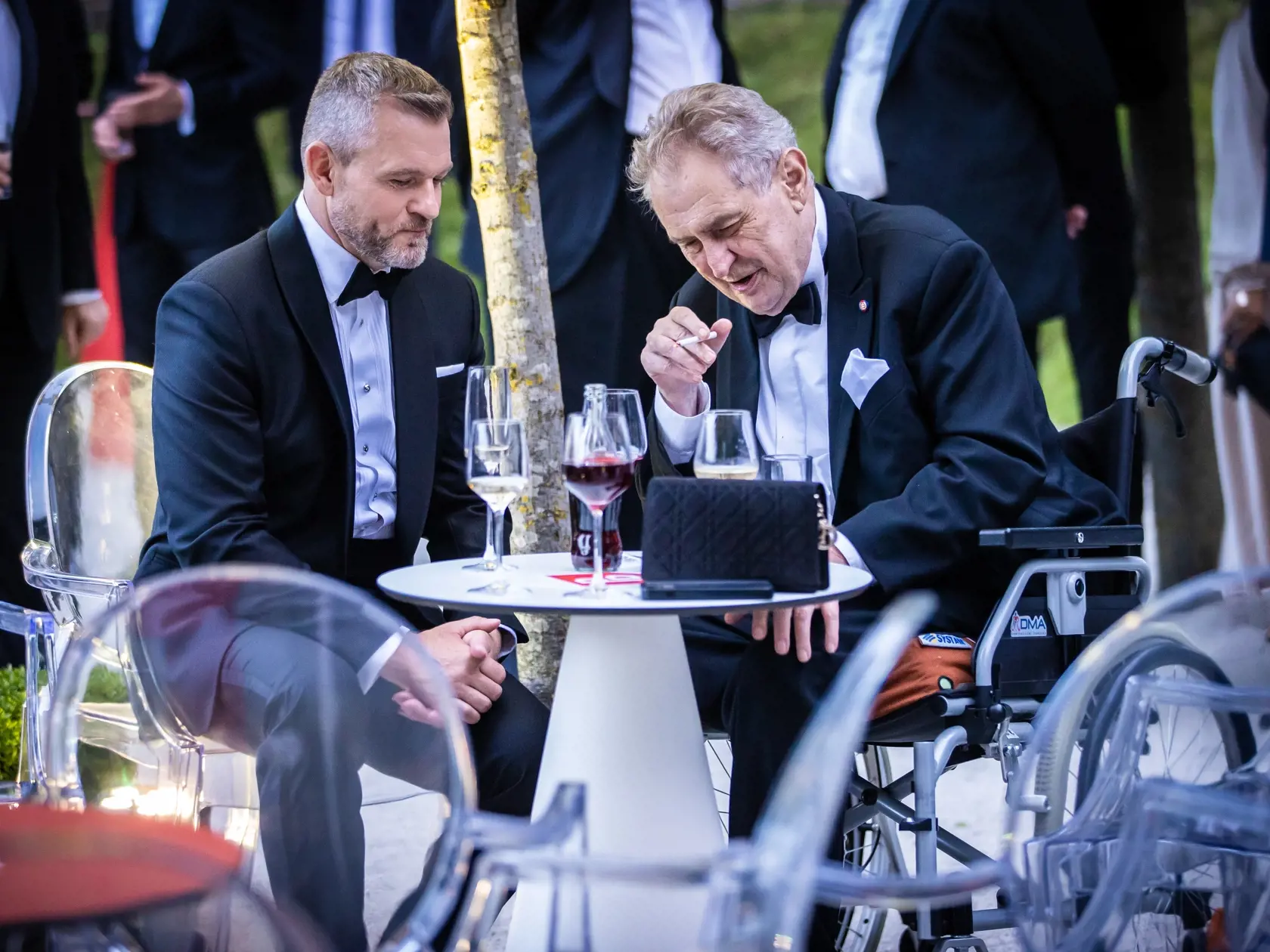 Slávnostná recepcia prezidenta SR Petra Pellegriniho na Bratislavskom hrade. Na snímke je nový prezident Peter Pellegrini a Miloš Zeman.