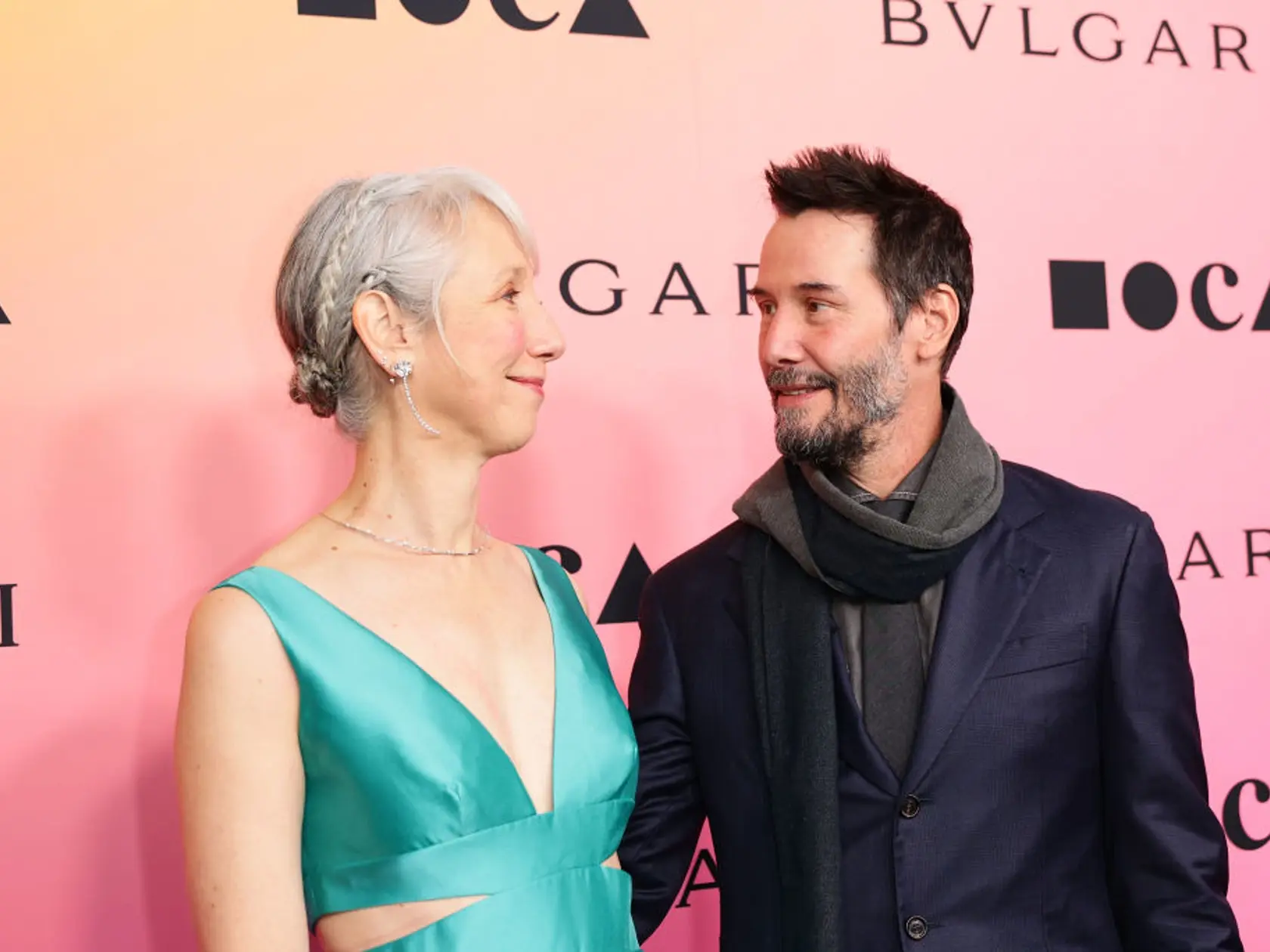 Keanu Reeves a Alexandra Grant na seba hádzali zamilované pohľady.