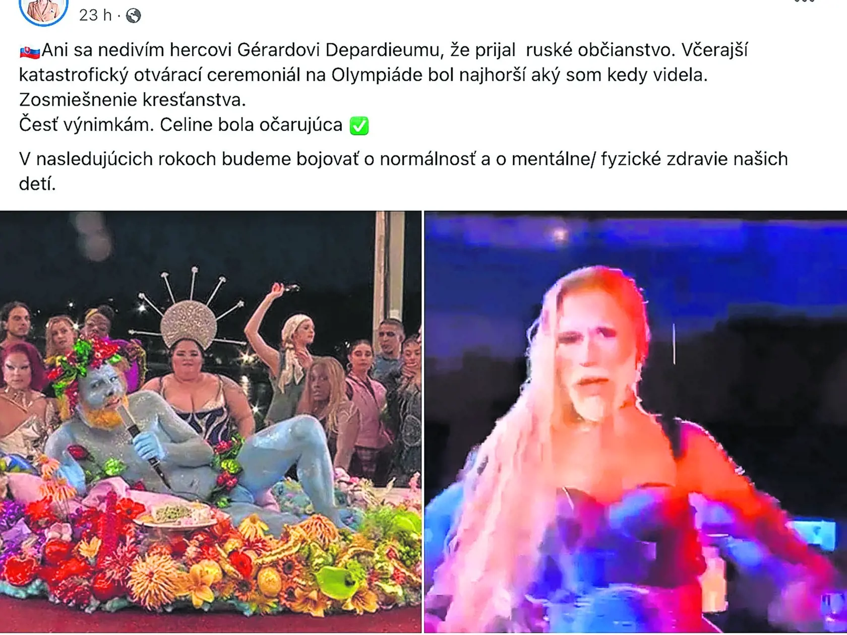 Romana Tabák vo svojom statuse spomenula aj najznámejšieho Francúza, ktorým je známy herec dnes už s ruským občianstvom.