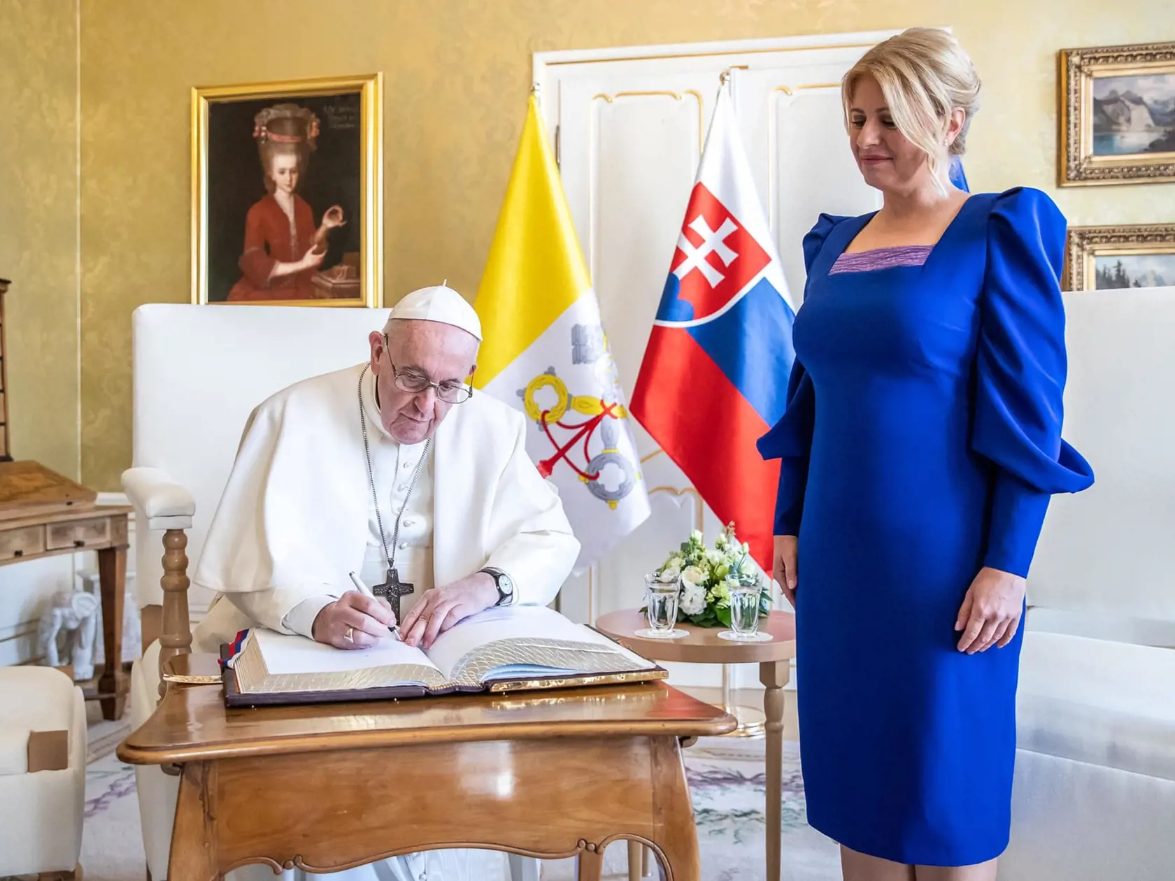 Stretnutie slovenskej prezidentky Zuzany Čaputovej s pápežom Františkom.