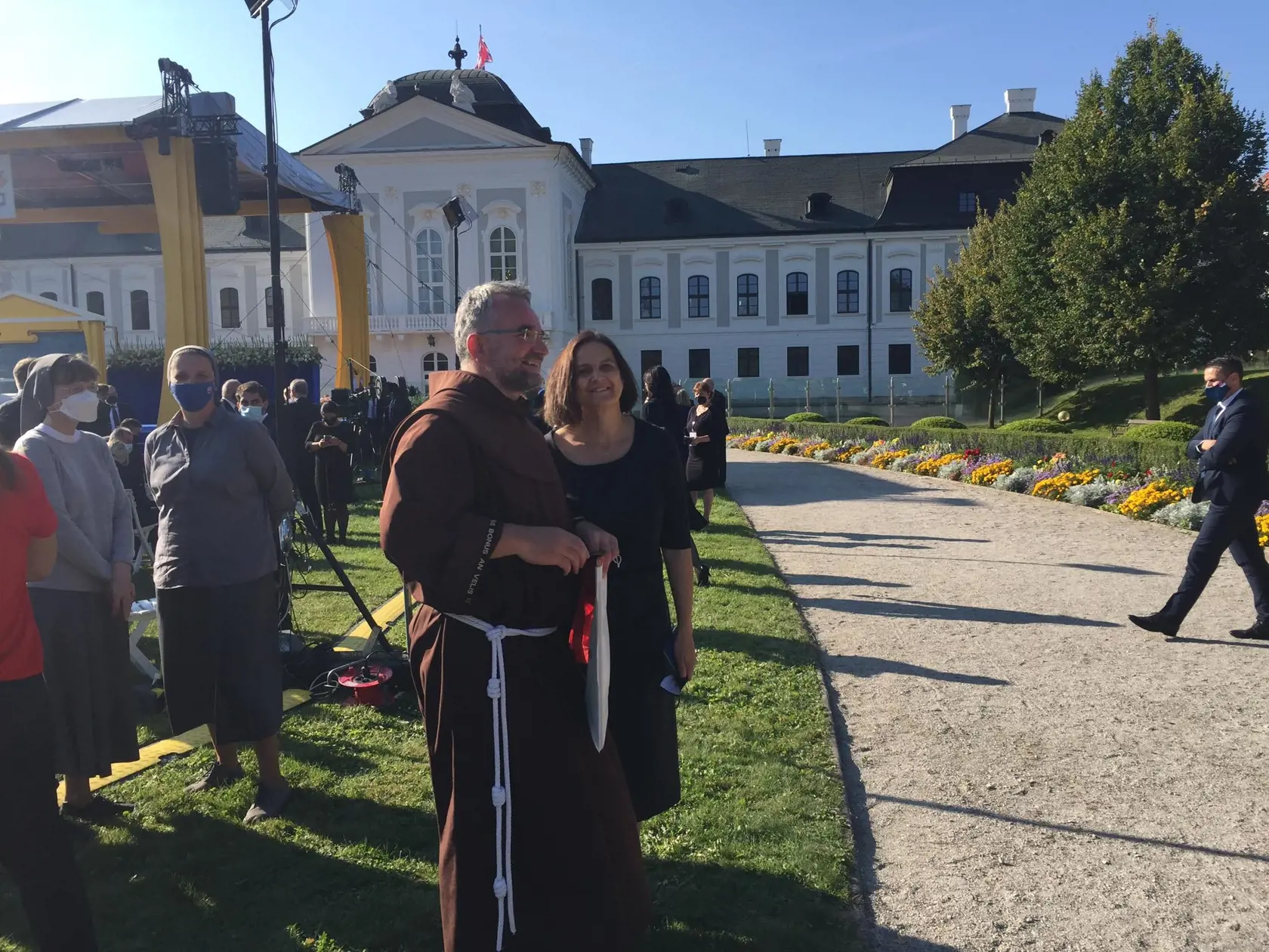 Prijatie pápeža v Prezidentskom paláci.