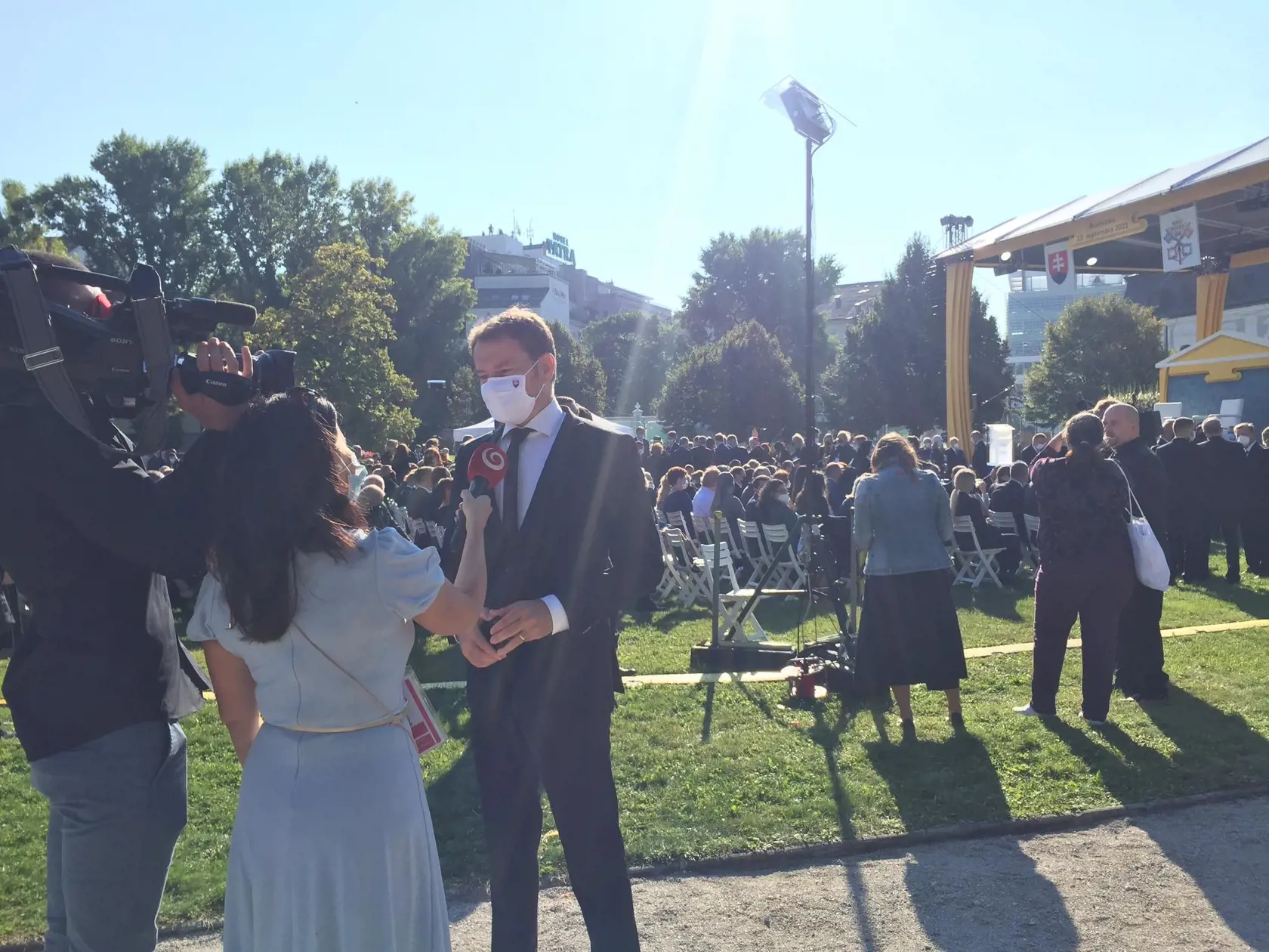 Expremiér a minister financií Igor Matovič v Prezidentskom paláci.
