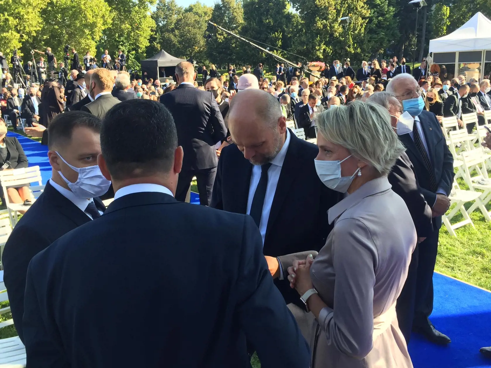 Hostia v Prezidentskom paláci počas návštevy pápeža Františka.