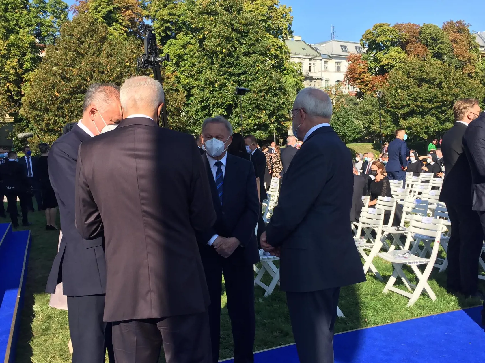 Hostia v Prezidentskom paláci počas návštevy pápeža Františka.