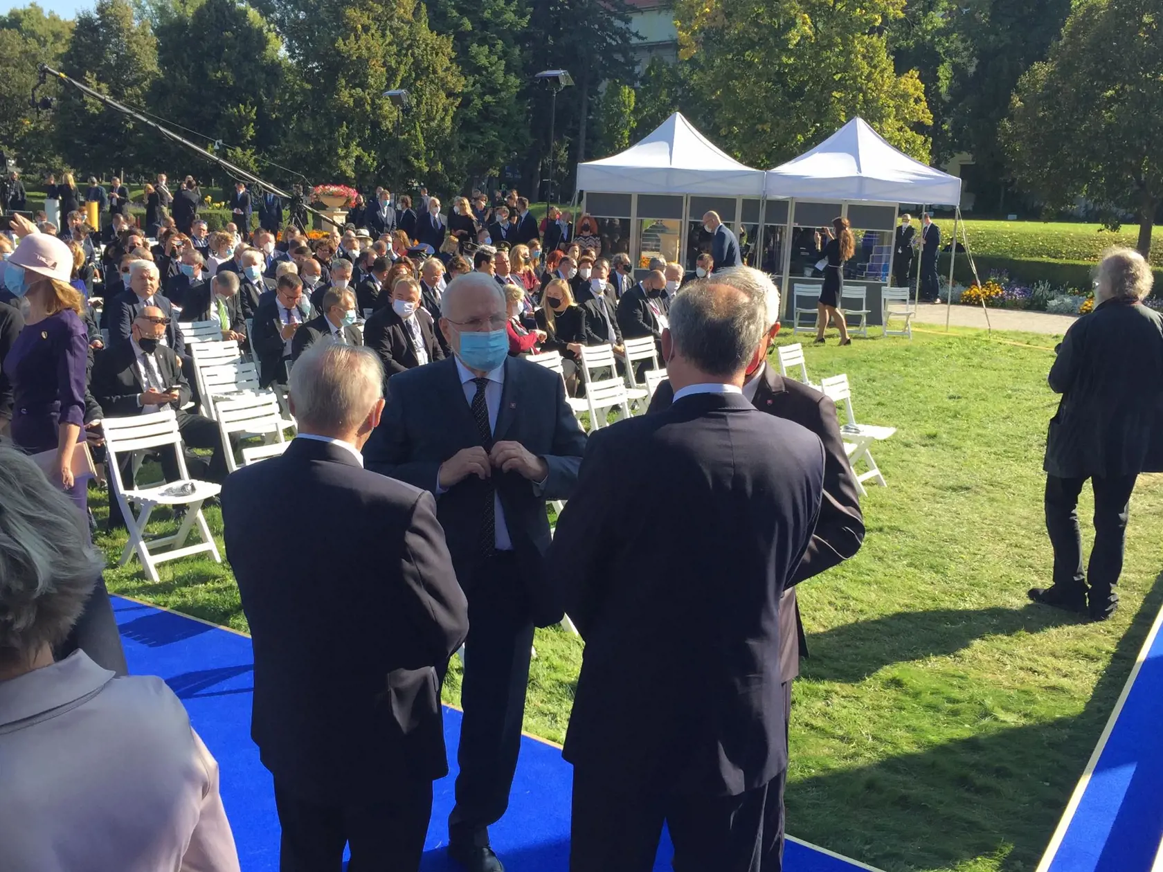 Hostia v Prezidentskom paláci počas návštevy pápeža Františka.