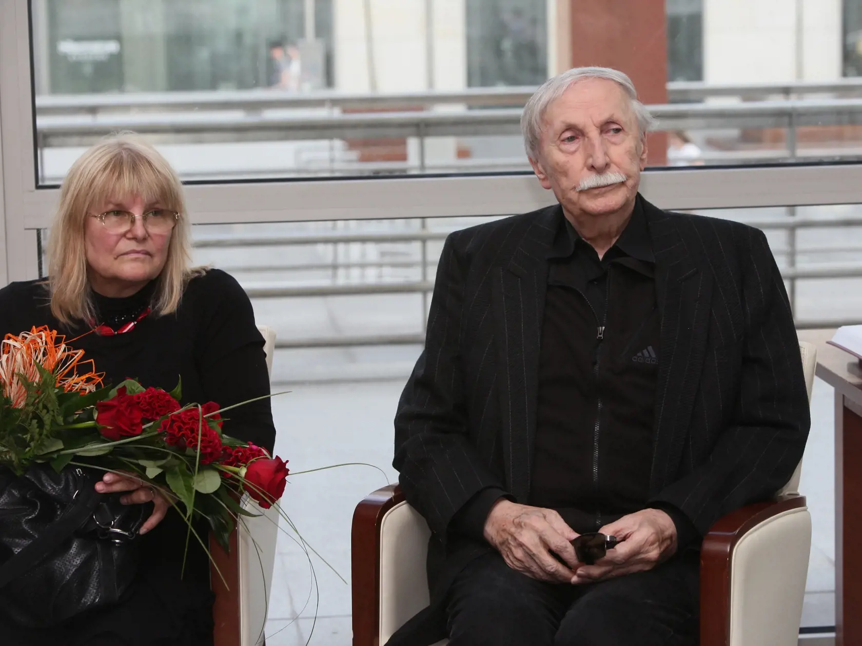 Ladislav Chudík s manželkou počas osláv svojich 90. narodenín