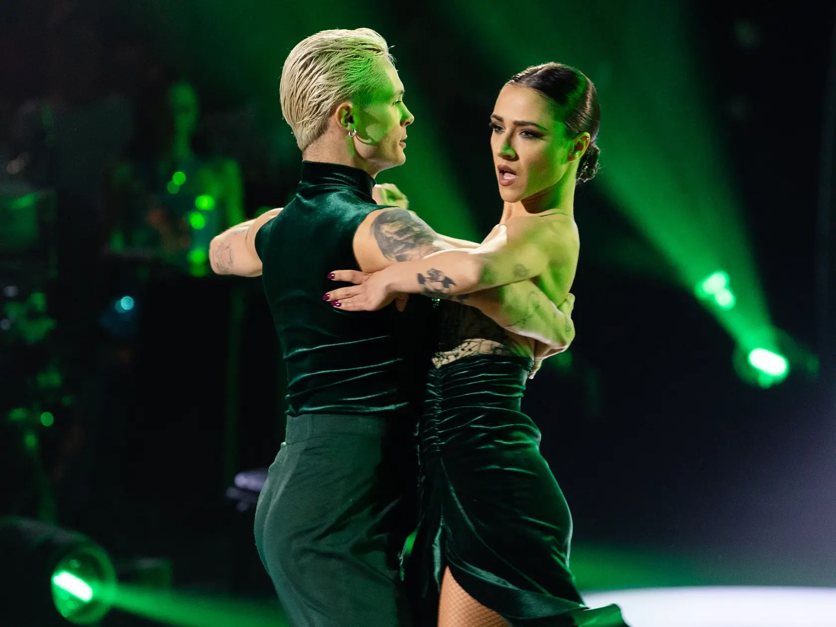 Na snímke Eva Burešová a Matyáš Adamec počas šiesteho kola Let's dance 2025.