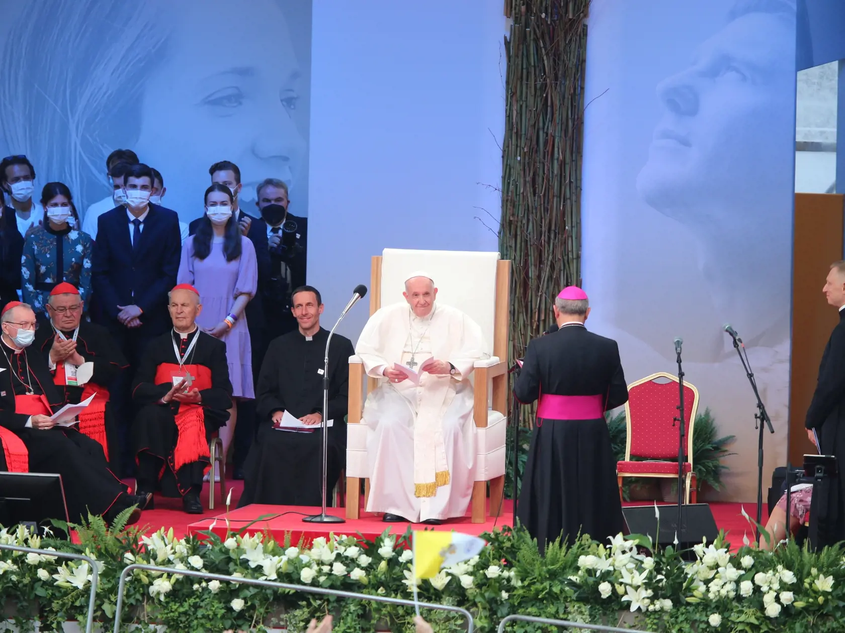 Pápež František na štadióne Lokomotíva počas stretnutia s mladými.