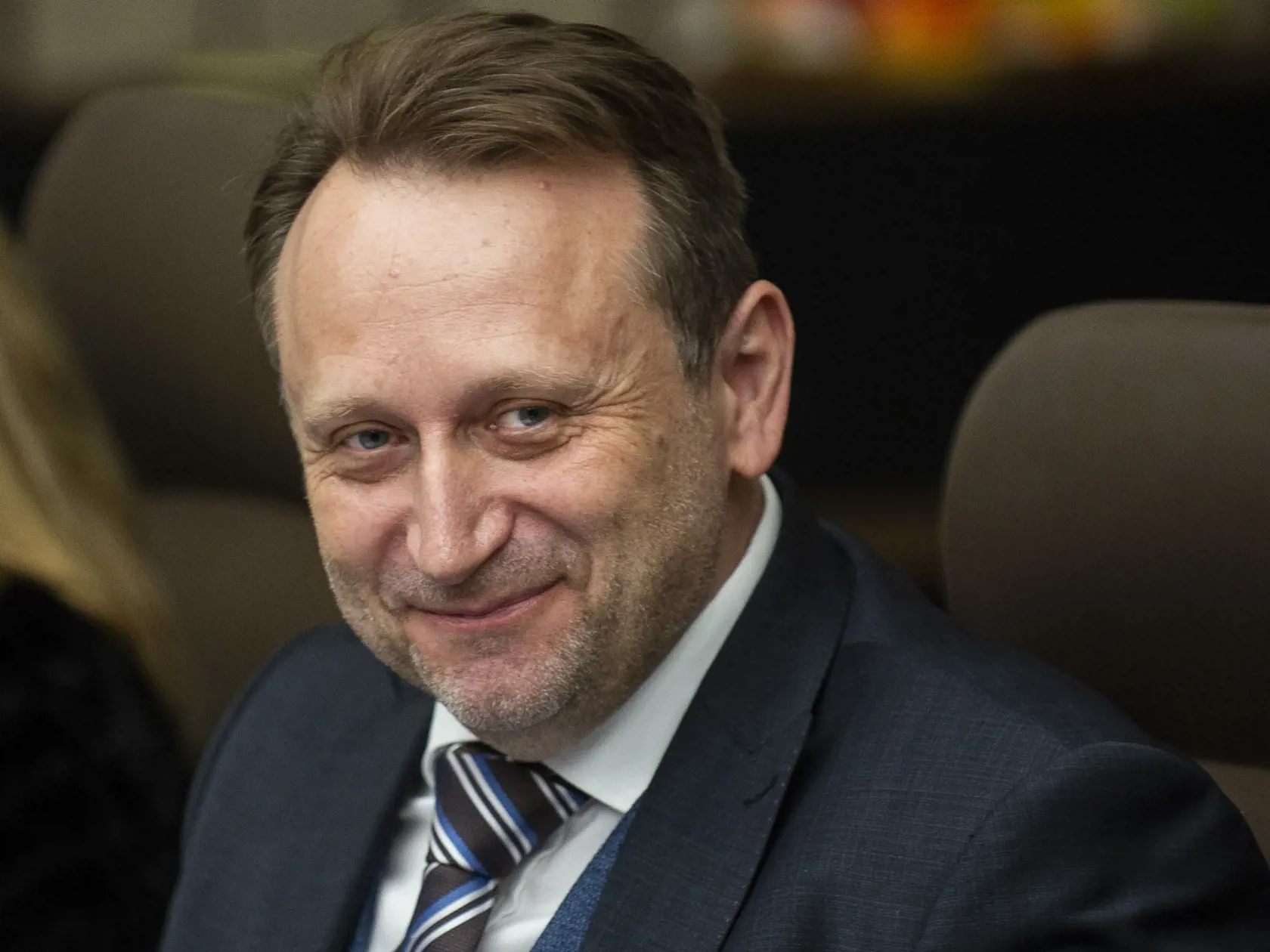 Na snímke dočasne poverený minister pôdohospodárstva a rozvoja vidieka SR Samuel Vlčan počas 145. rokovania vlády SR 12. apríla 2023 v Bratislave.