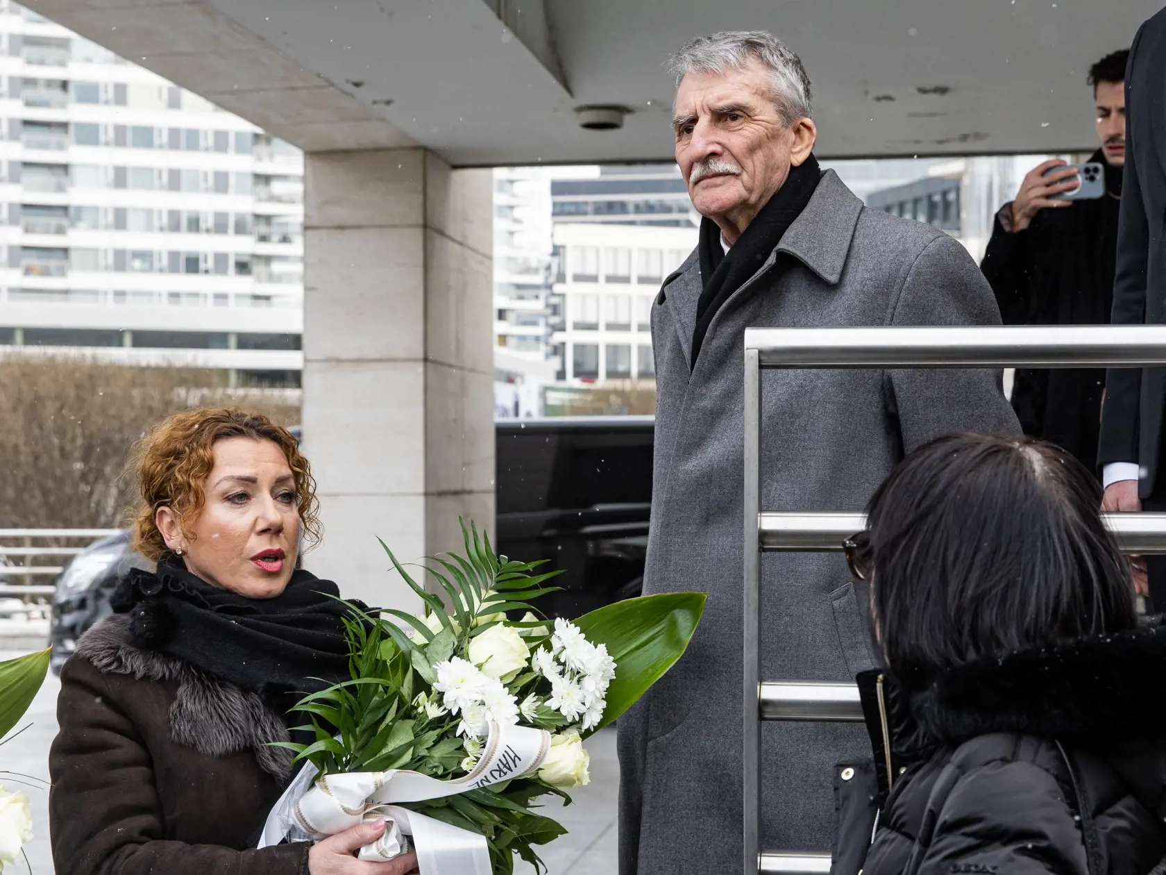 Rozlúčka s herečkou Máriou Kráľovičovou v novej budove SND v Bratislave. Na snímke Gabriela Dzuríková a Martin Huba.