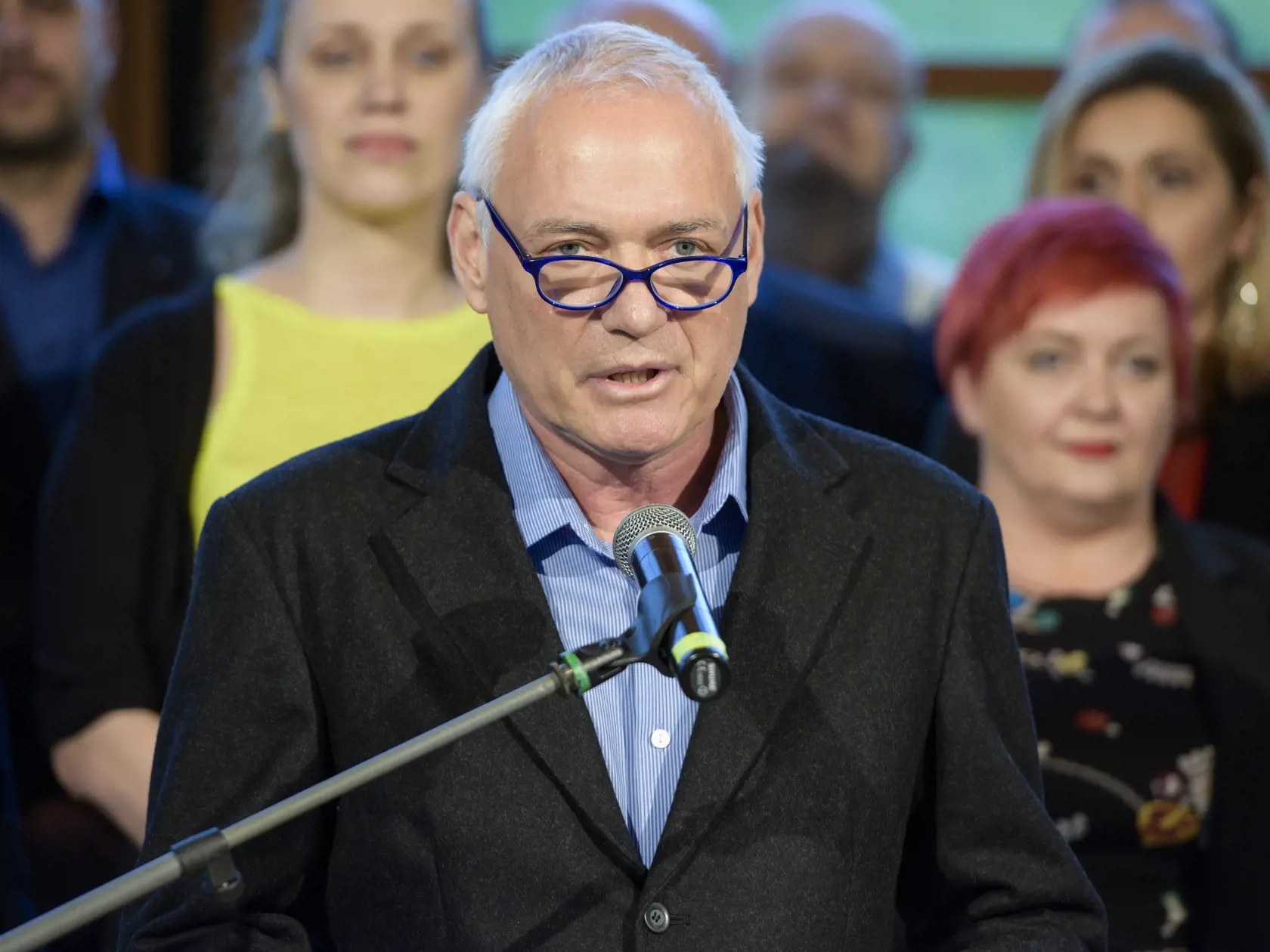 Na snímke člen politickej strany Jablko Ivan Lacho počas tlačovej konferencie strany na tému Posun v registrácii strany vo štvrtok 13. apríla 2023 v Bratislave.