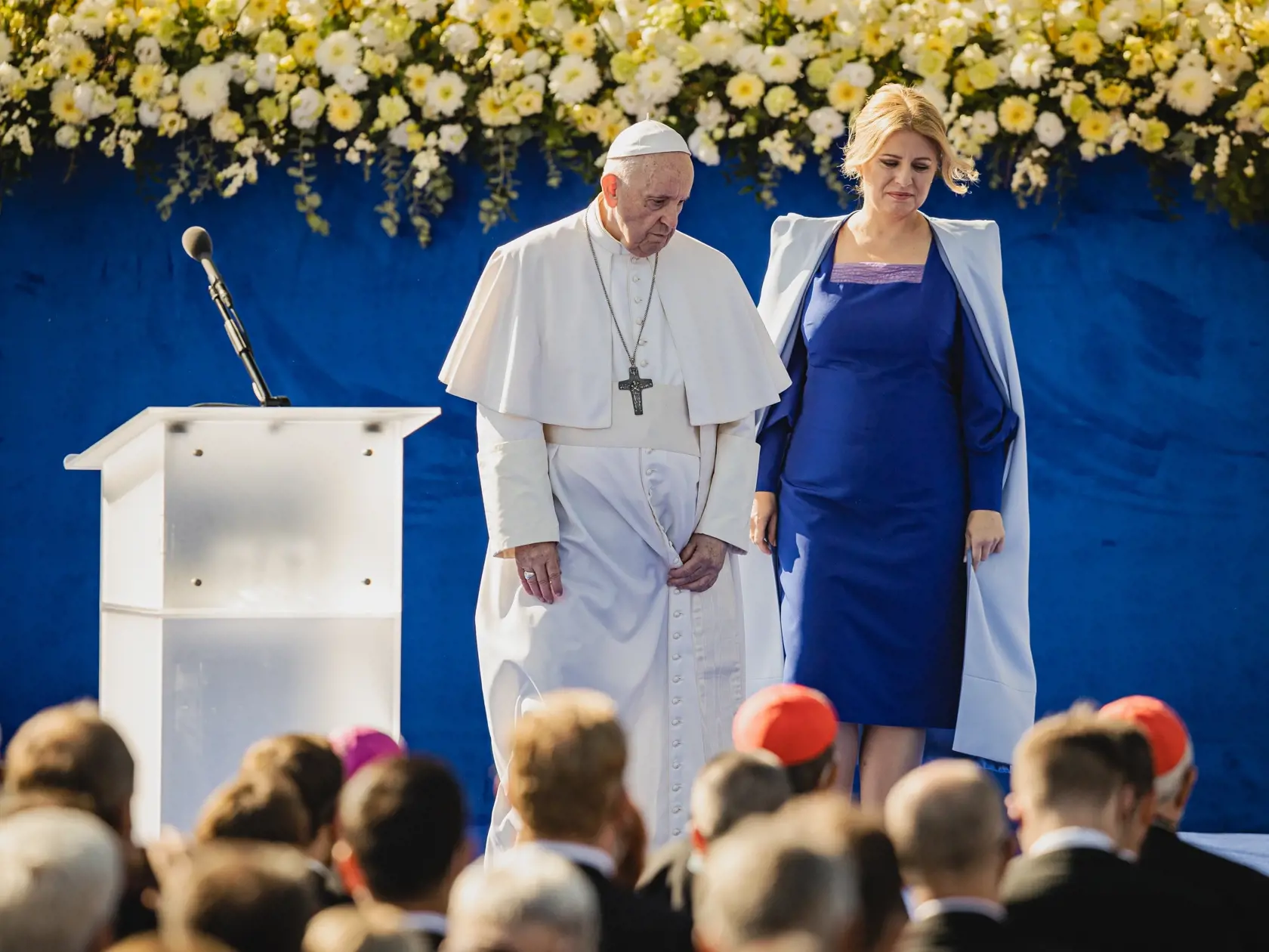 Na snímke je pápež František a prezidentka Zuzana Čaputová.