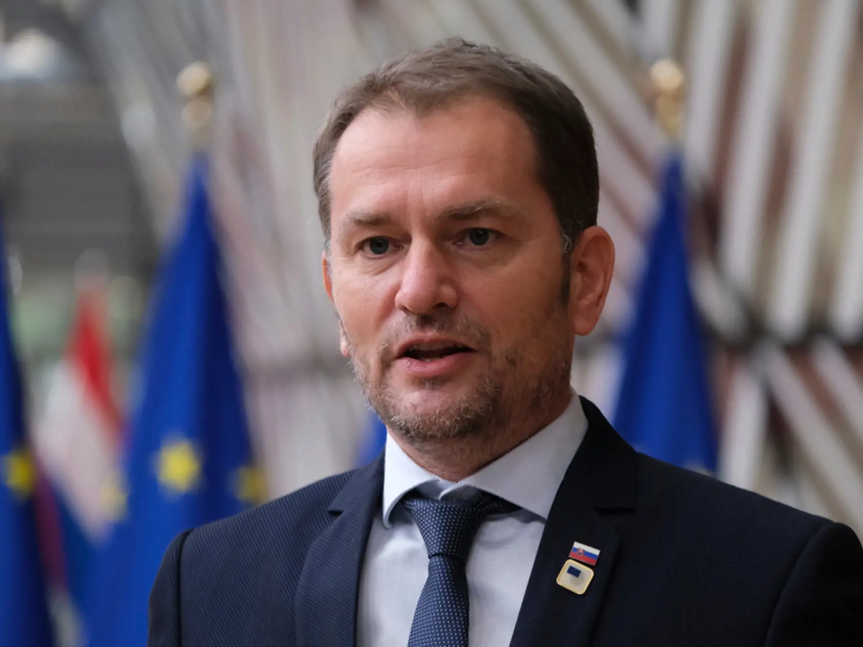 Slovakia's,Prime,Minister,Igor,Matovic,Arrives,For,An,Eu,Summit