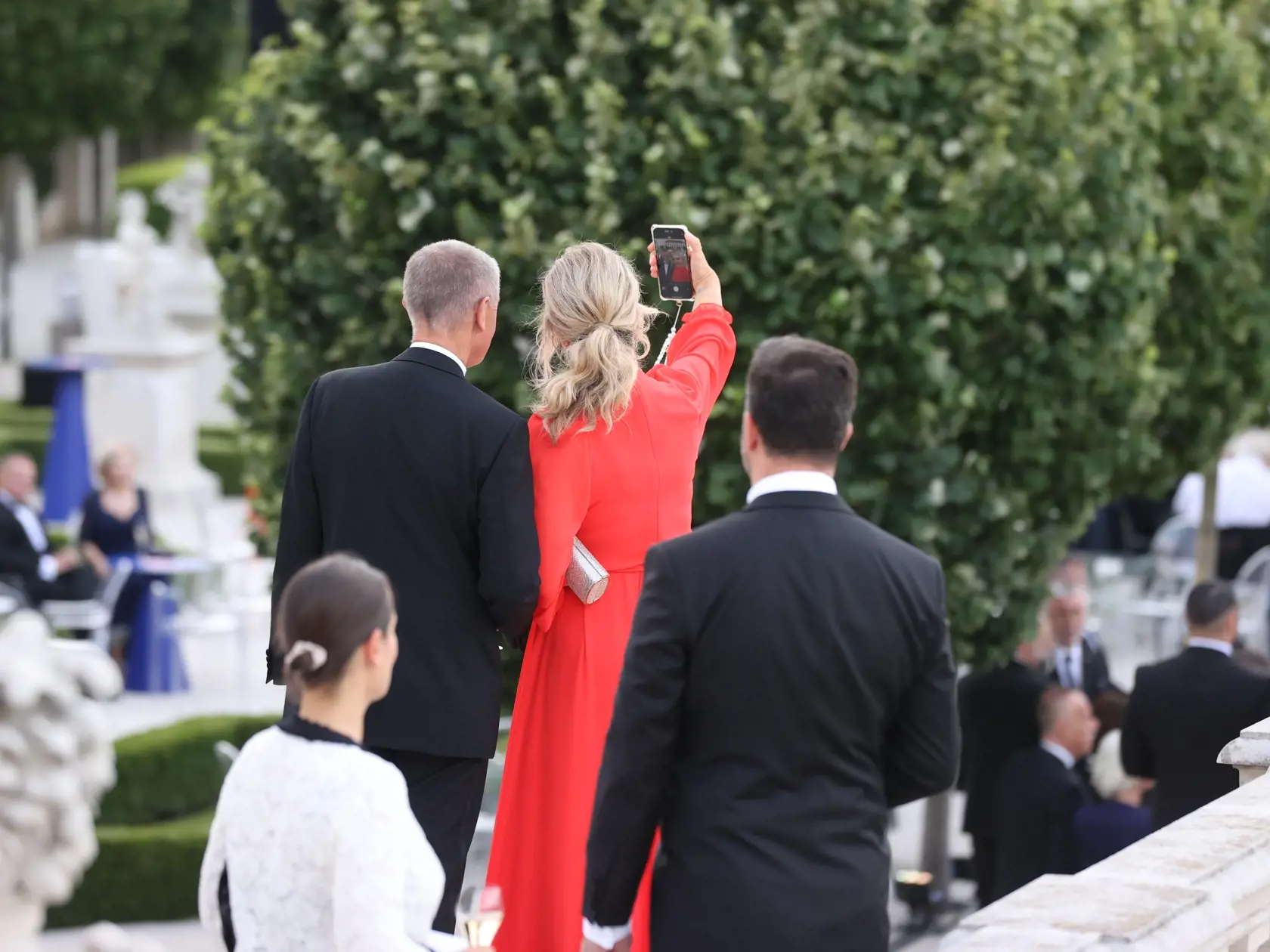 Slávnostná recepcia prezidenta SR Petra Pellegriniho na Bratislavskom hrade. Na snímke je Andrej Babiš s manželkou.