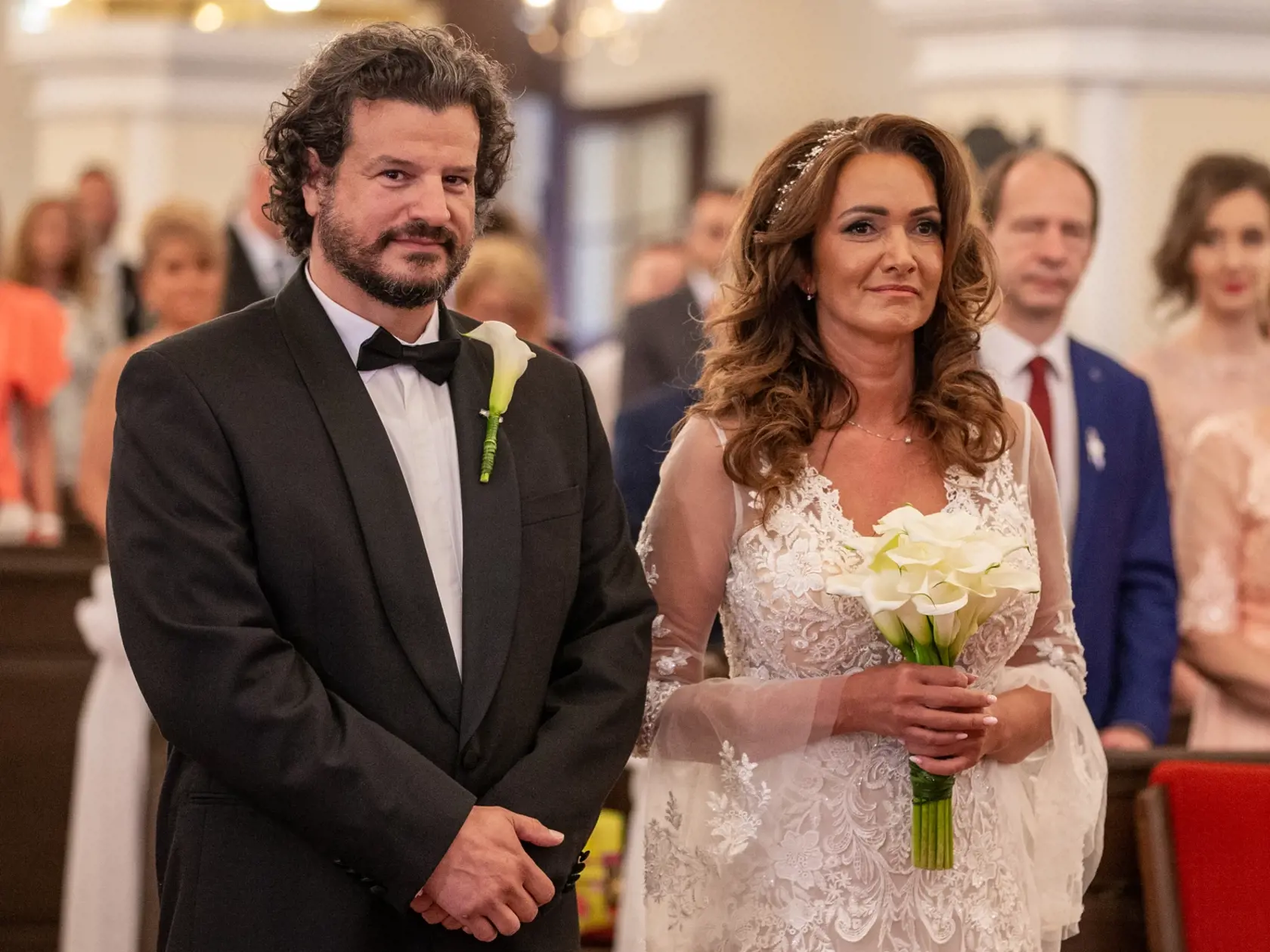 Svadba Karin Majtánovej a Petra Kremnického v Bratislave. Na snímke je Karin Majtánová a Peter Kremnický. 