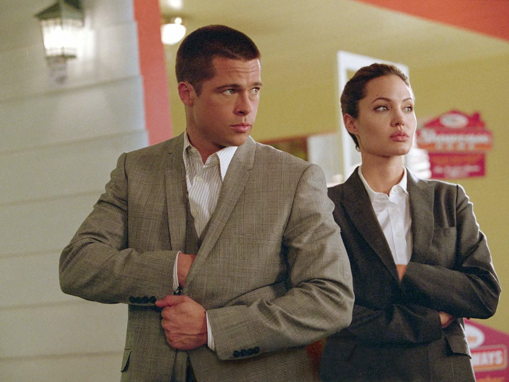 Angelina a Brad vo filme Pán a pani Smithovci v roku 2005.