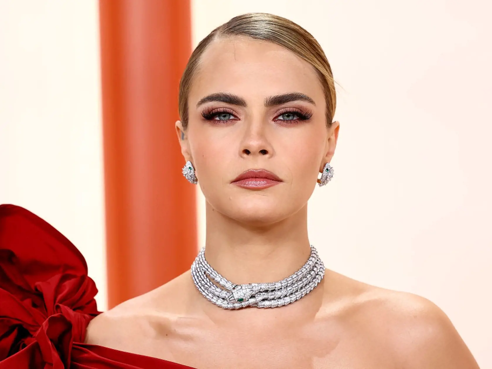 Modelka a herečka Cara Delevingne na tohtoročných Oscaroch