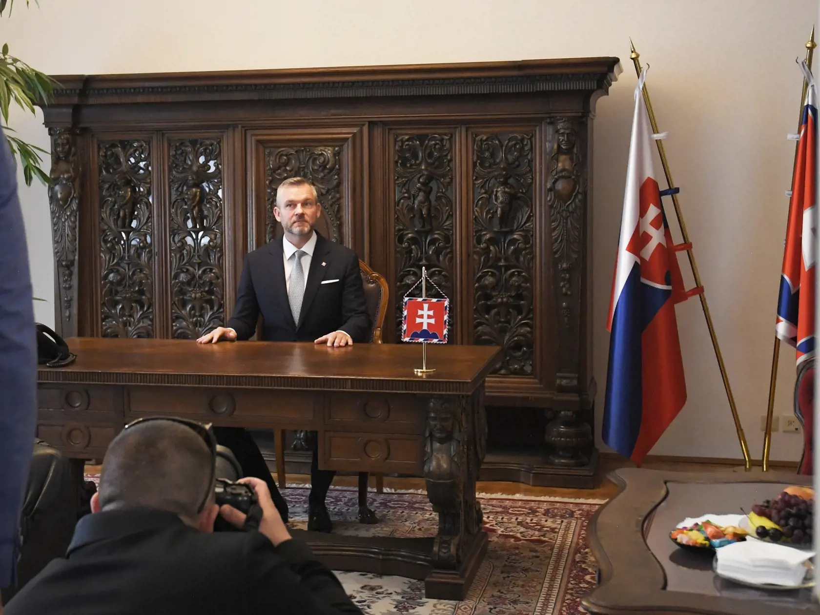 Prezident SR Peter Pellegrini na návšteve regionálneho pracoviska Kancelárie prezidenta SR v Košiciach.