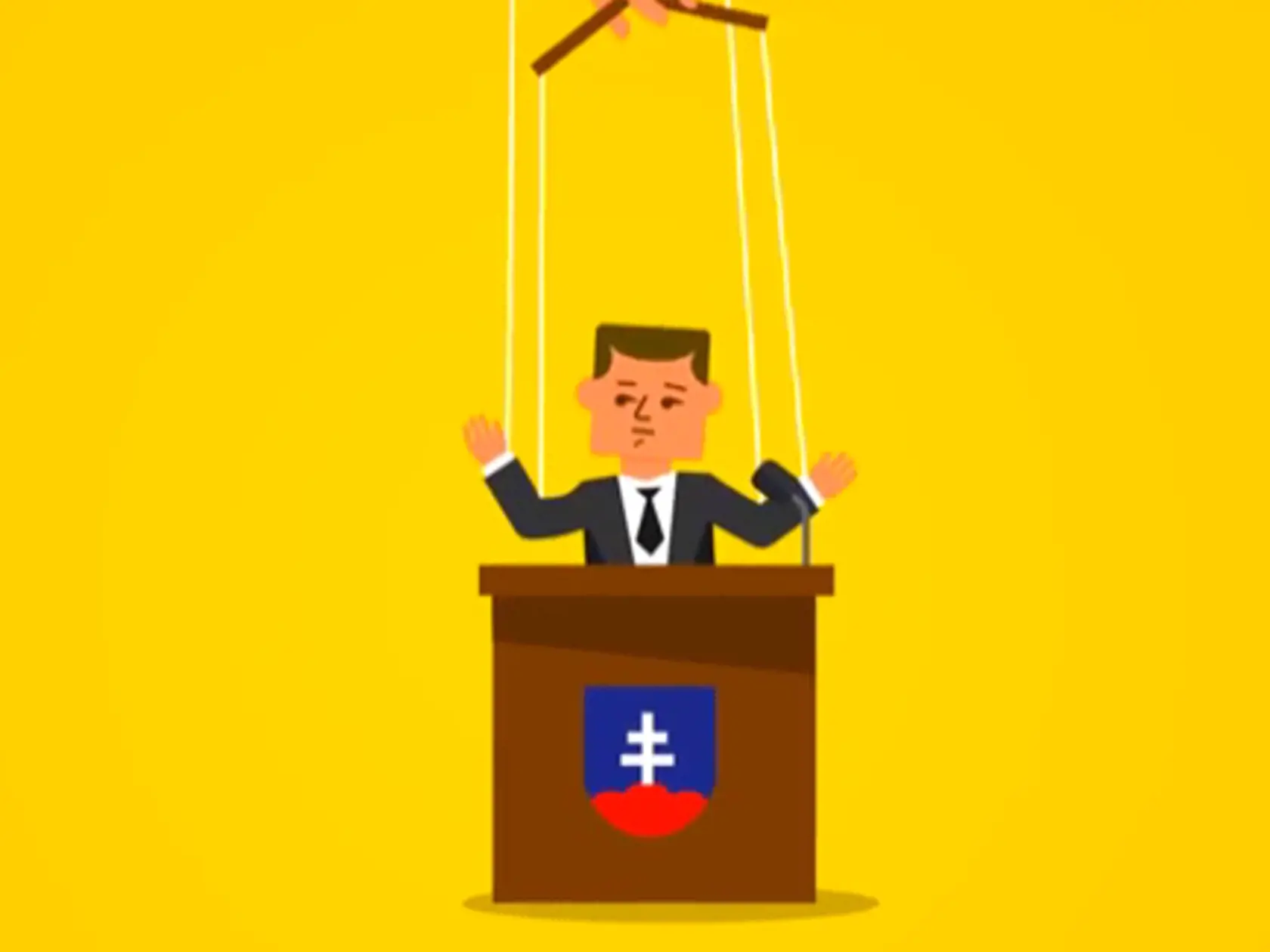PREDVOLEBNé VIDEO: Vystupuje v ňom znak s vymenenými farbami. Potom video zmizlo. A napokon sa objavilo už bez štátneho znaku.