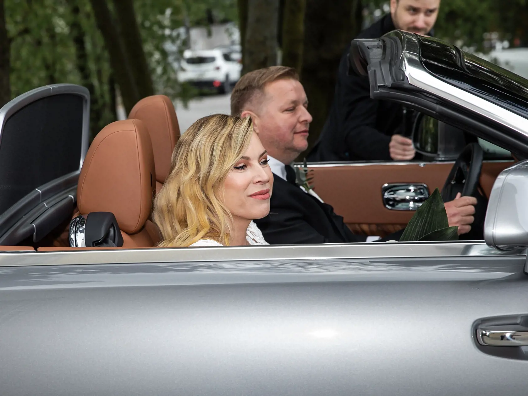 Svadba Gabriely Drobovej a Karola Rumana v Bratislave. Na snímke Gabriela Drobová a Karol Ruman.