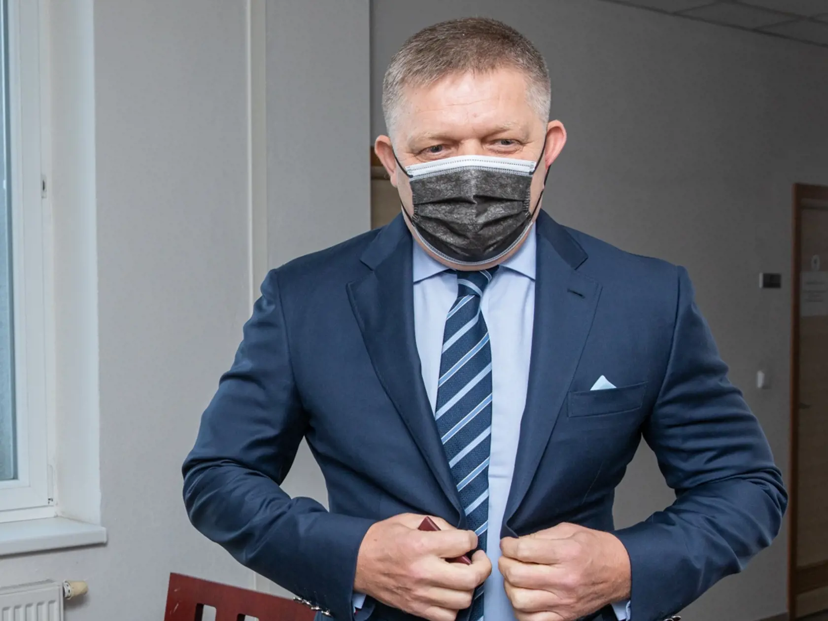Na snímke je Predseda strany strany SMER- sociálna demokracia Robert Fico ktorý prišiel na hlavné pojednávanie s bývalým špeciálnym prokurátorom Dušanom Kováčikom. Fico na pojednávanie prišiel ako verejnosť.