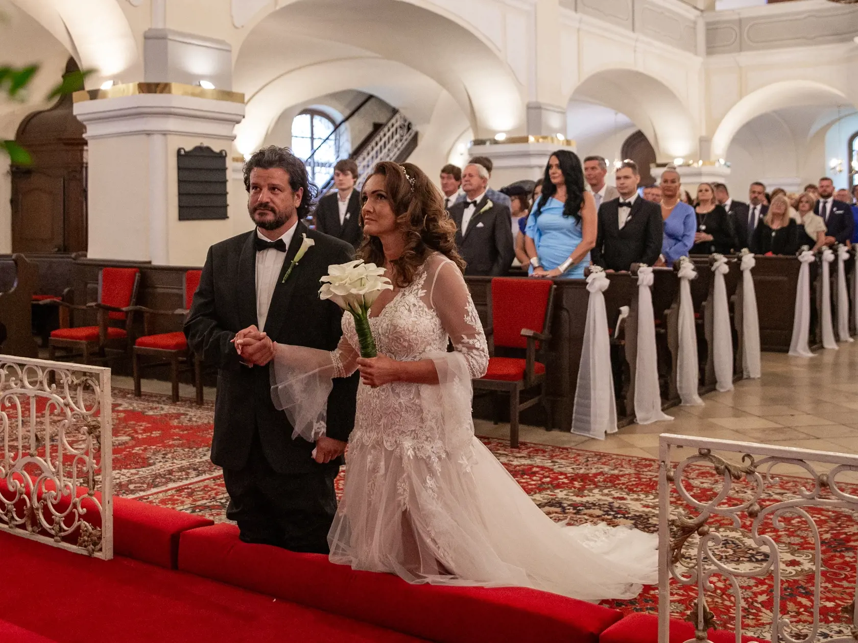 Svadba Karin Majtánovej a Petra Kremnického v Bratislave. Na snímke je Karin Majtánová a Peter Kremnický.