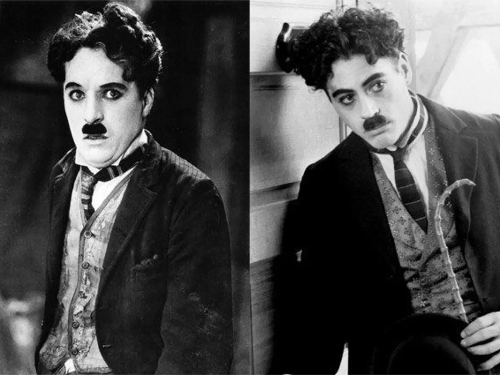 Robert Downey Jr. ako Charlie Chaplin vo filme Chaplin, 1992