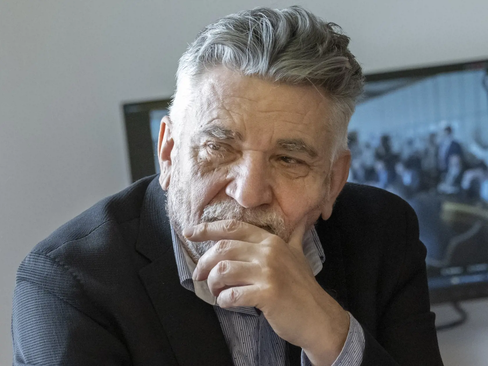 V parlamente SR sa konal výbor pre kultúru a médiá na tému "Verbálne ataky voči novinárom a ochrana novinárov". Na snímke generálny riaditeľ RTVS Ľuboš Machaj 28. februára 2023 v Bratislave. FOTO TASR - Martin Baumann