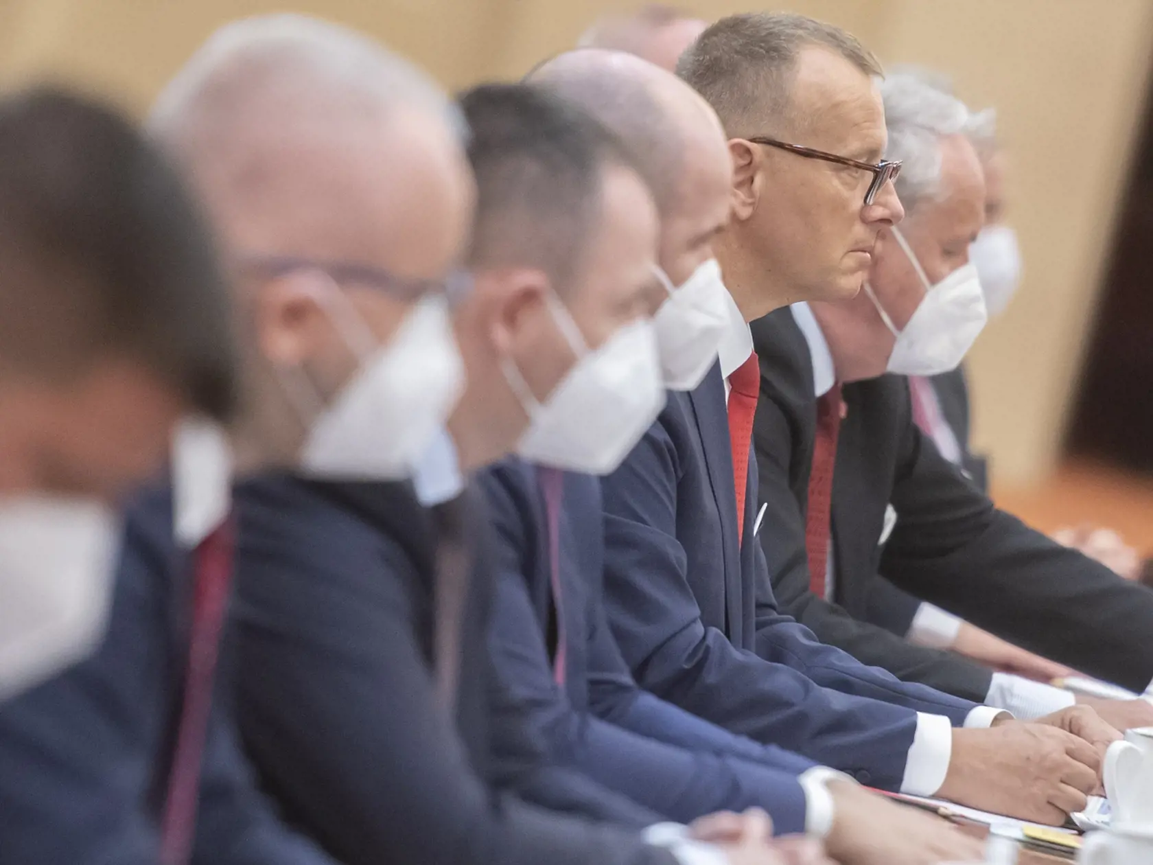 Na snímke predseda NR SR Boris Kollár počas pracovnej návštevy u predsedu Všehočínskeho zhromaždenia ľudových zástupcov Zhao Lejia v Číne 18. apríla 2023 v Pekingu. FOTO TASR - Martin Baumann
