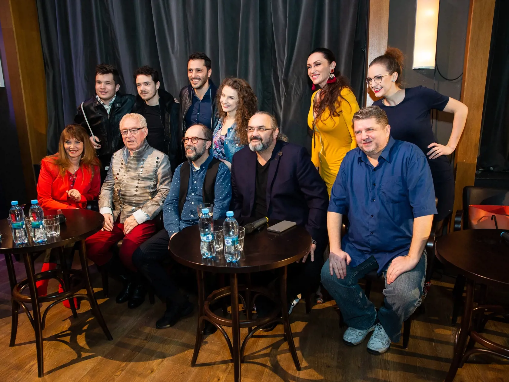 Tlačová konferencia k predstaveniu nového muzikálu "Mária Terézia" v divadle Nová Scéna v Bratislave. Na snímke Sisa Lelkes Sklovská, Karol Čálik, Dávid Hartl, Martin Harich, Branislav Deák, Petra Dubayová a Viktória Matušovová.