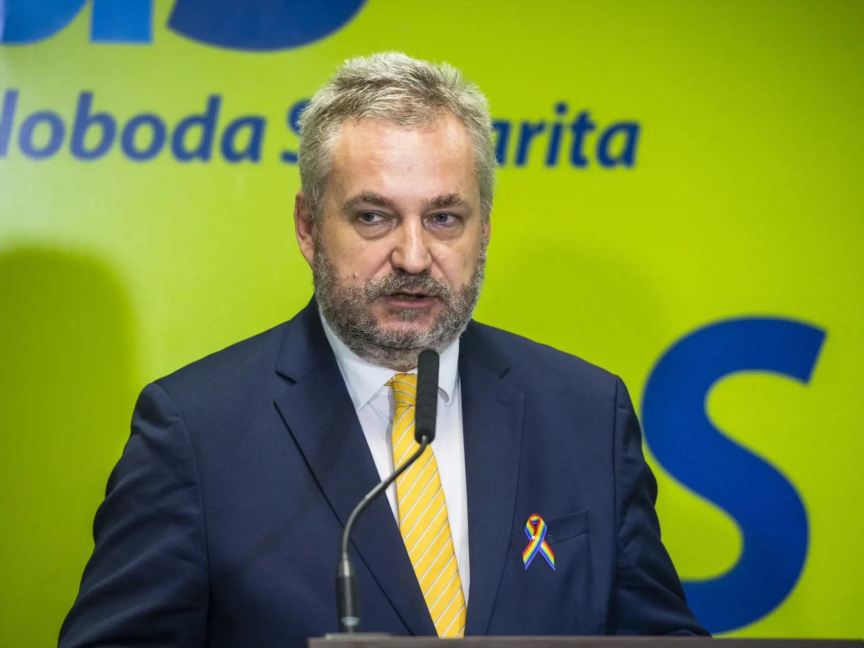 Na snímke poslanec NR SR Ondrej Dostál (SaS) počas tlačovej konferencie SaS na tému: Šanca na reparát - ukážme LGBTI komunite, že s ňou Slovensko počíta, v Bratislave 17. októbra 2022. FOTO TASR - Jaroslav Novák