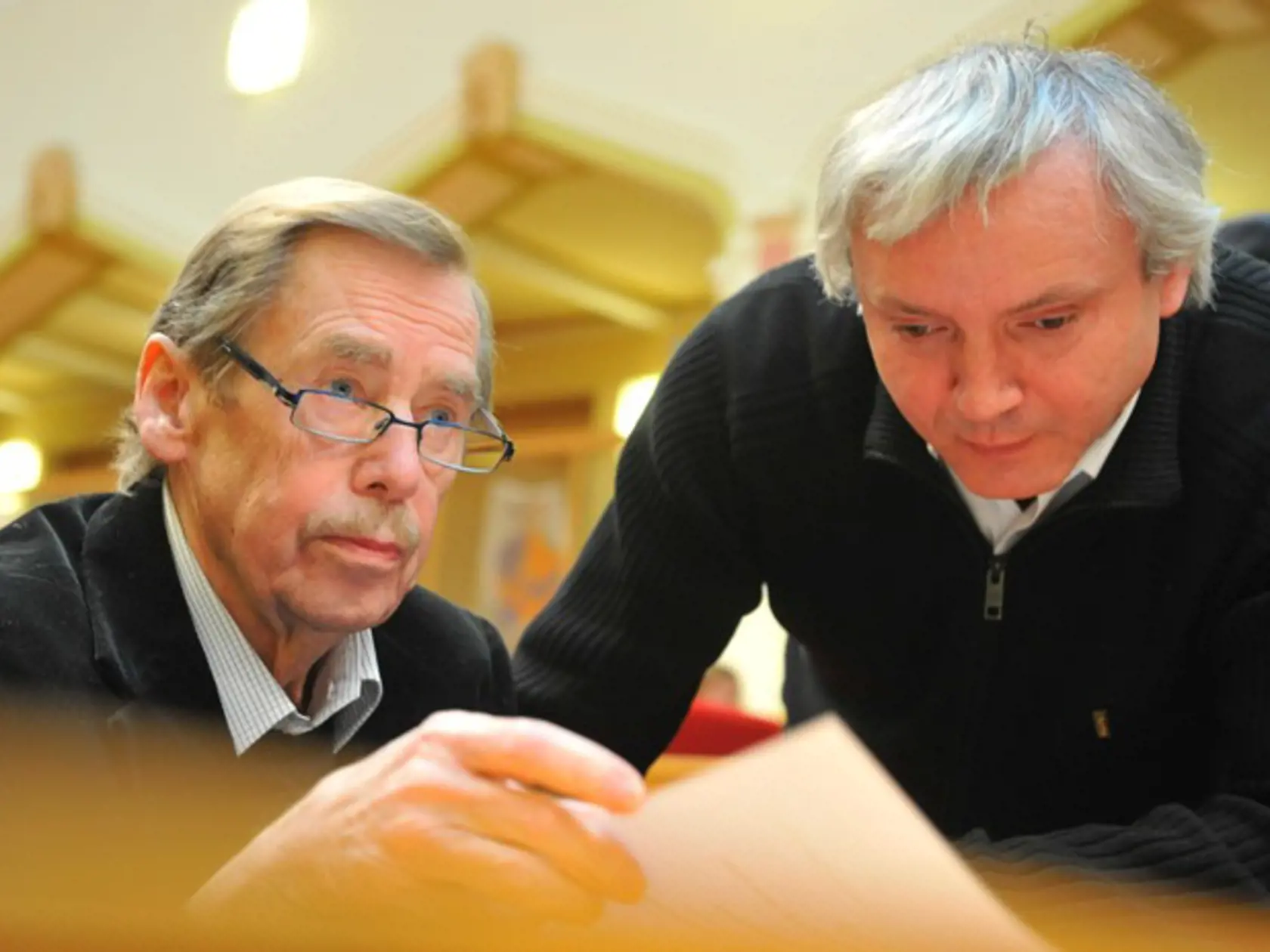 Václav Havel a František Laudát zo strany TOP 09.
