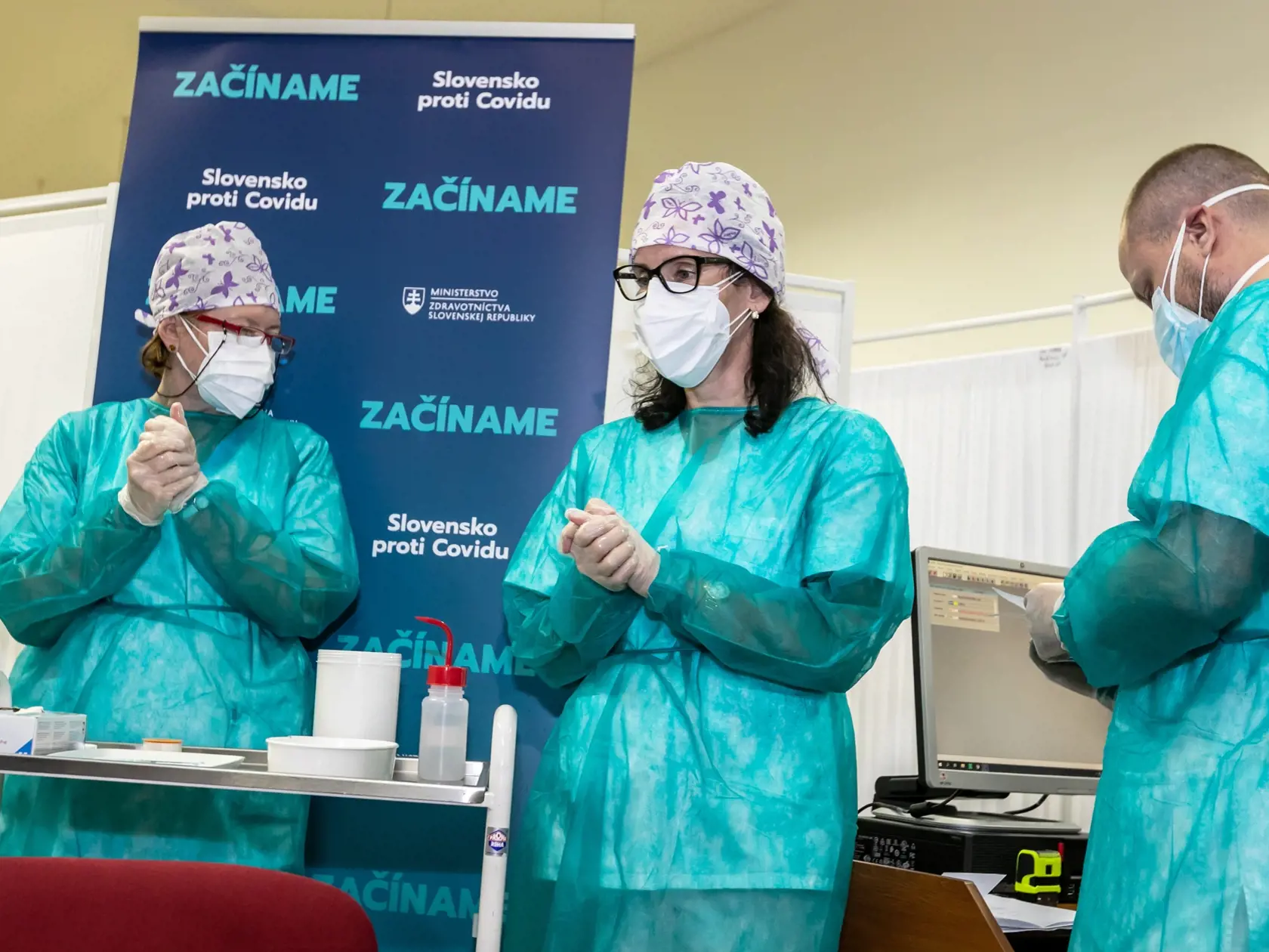 Na snímke očkovanie proti vírusu Covid-19 vo Fakultnej nemocnici v Nitre