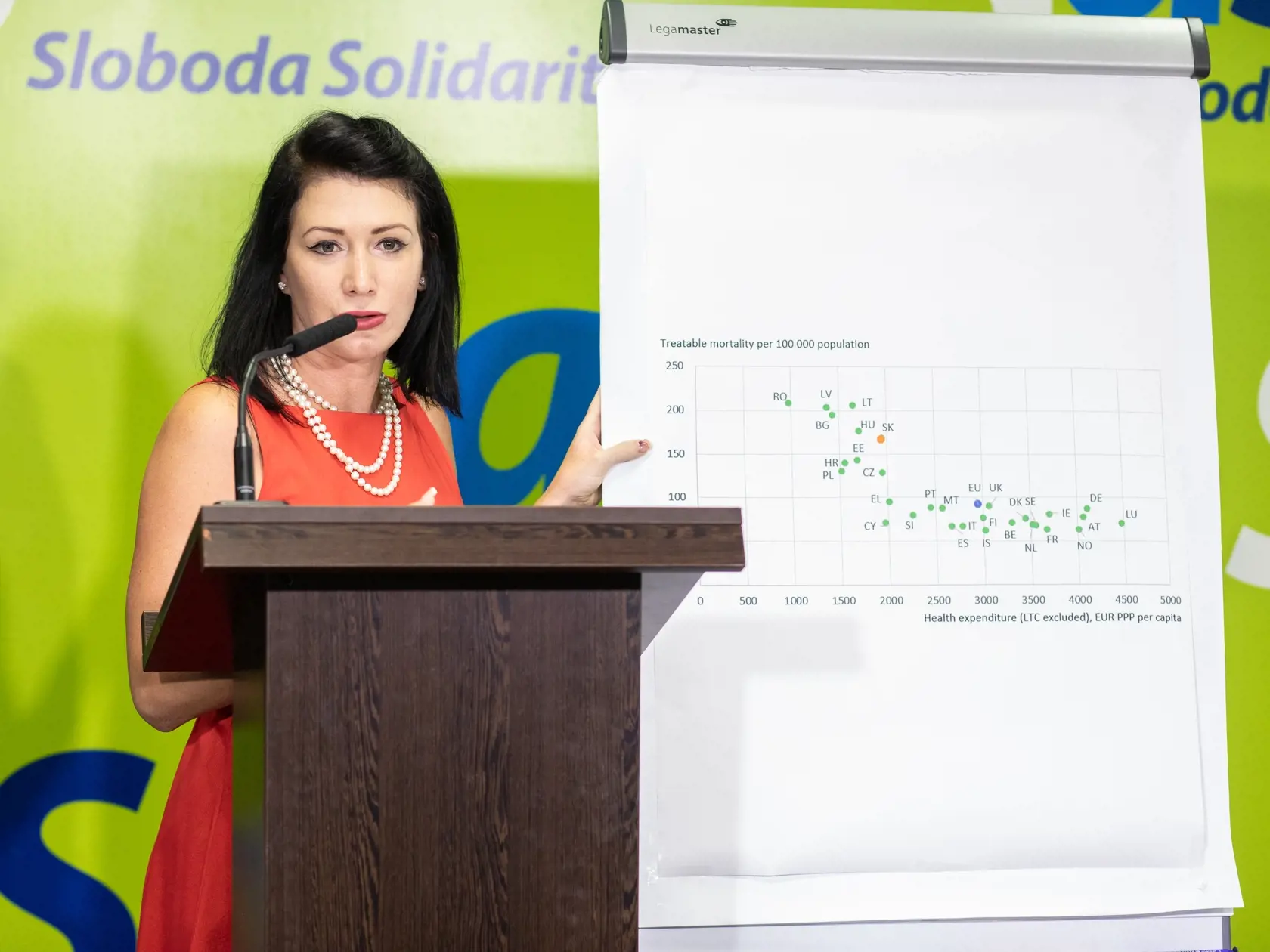 Tlačová konferencia SAS, na fotke: Jana Cigániková.