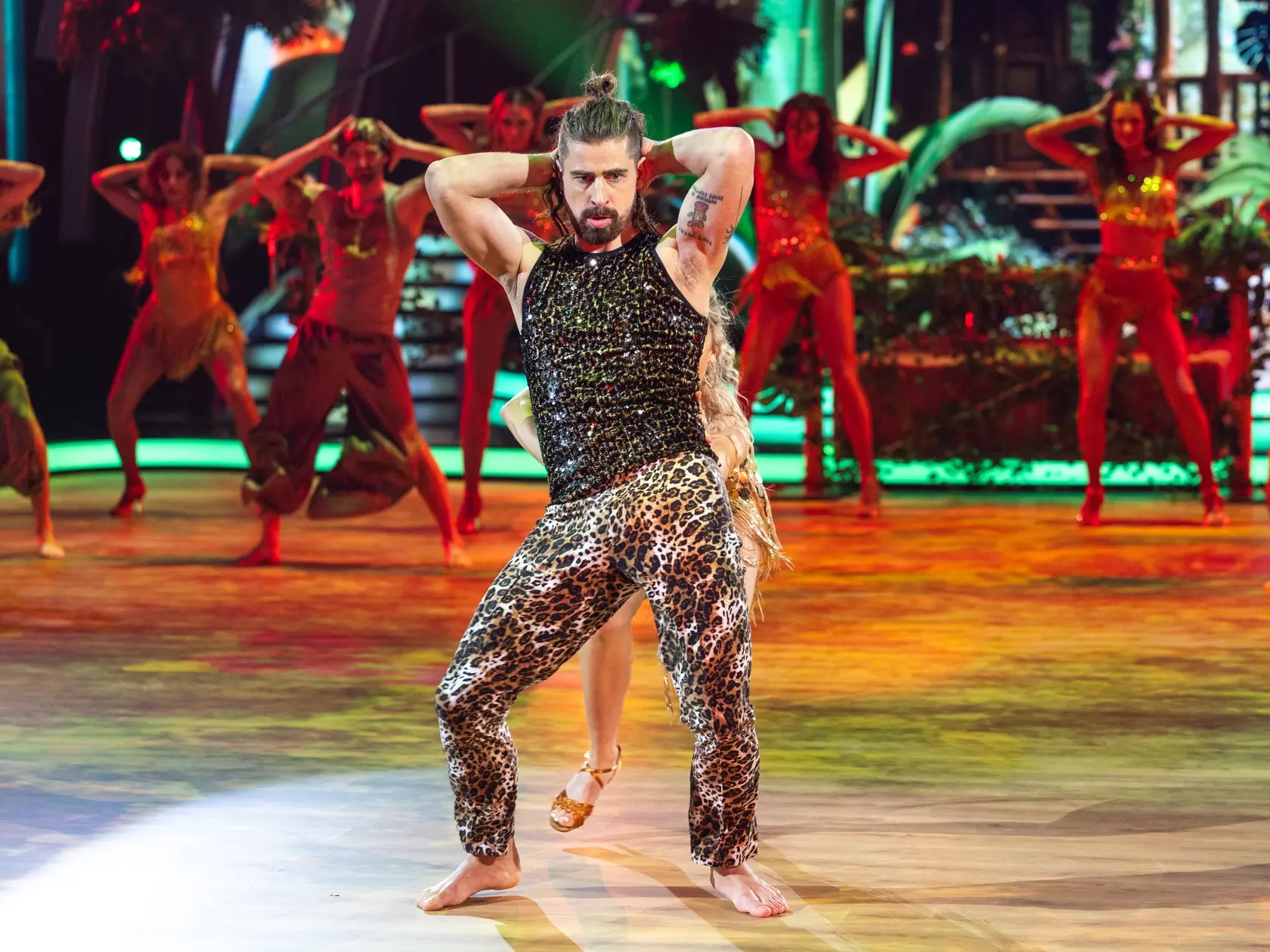 Na snímke Peter Sagan a Eliška Lenčešová počas piateho  kola Let's dance 2025.