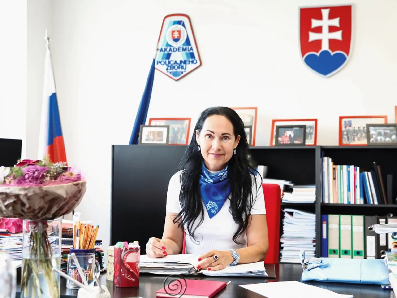 Šéfka policajnej akadémie. Takýto záber je momentálne minulosťou. Kurilovskú Čaputová odvolala. (archívne foto)